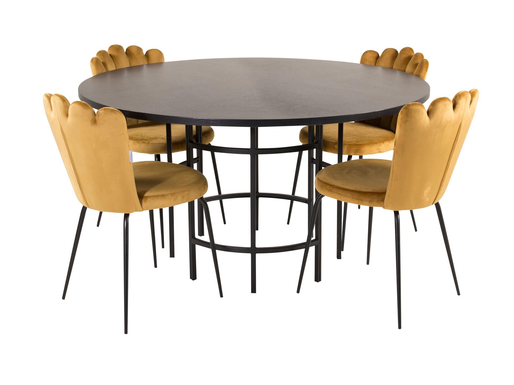 Conjunto de mesas y sillas para comedor Dallas 316 (Amarillo + Negro)