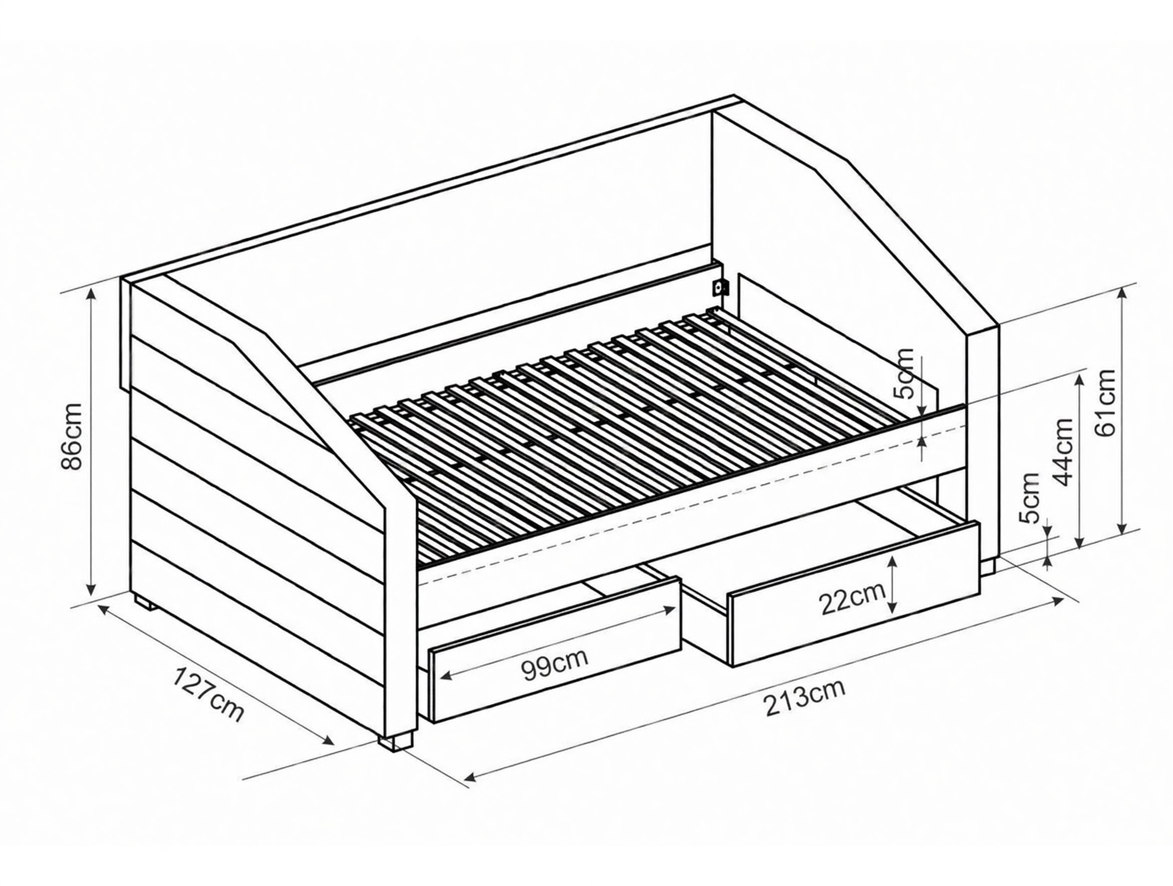 Cama Detroit 443 (Gris)