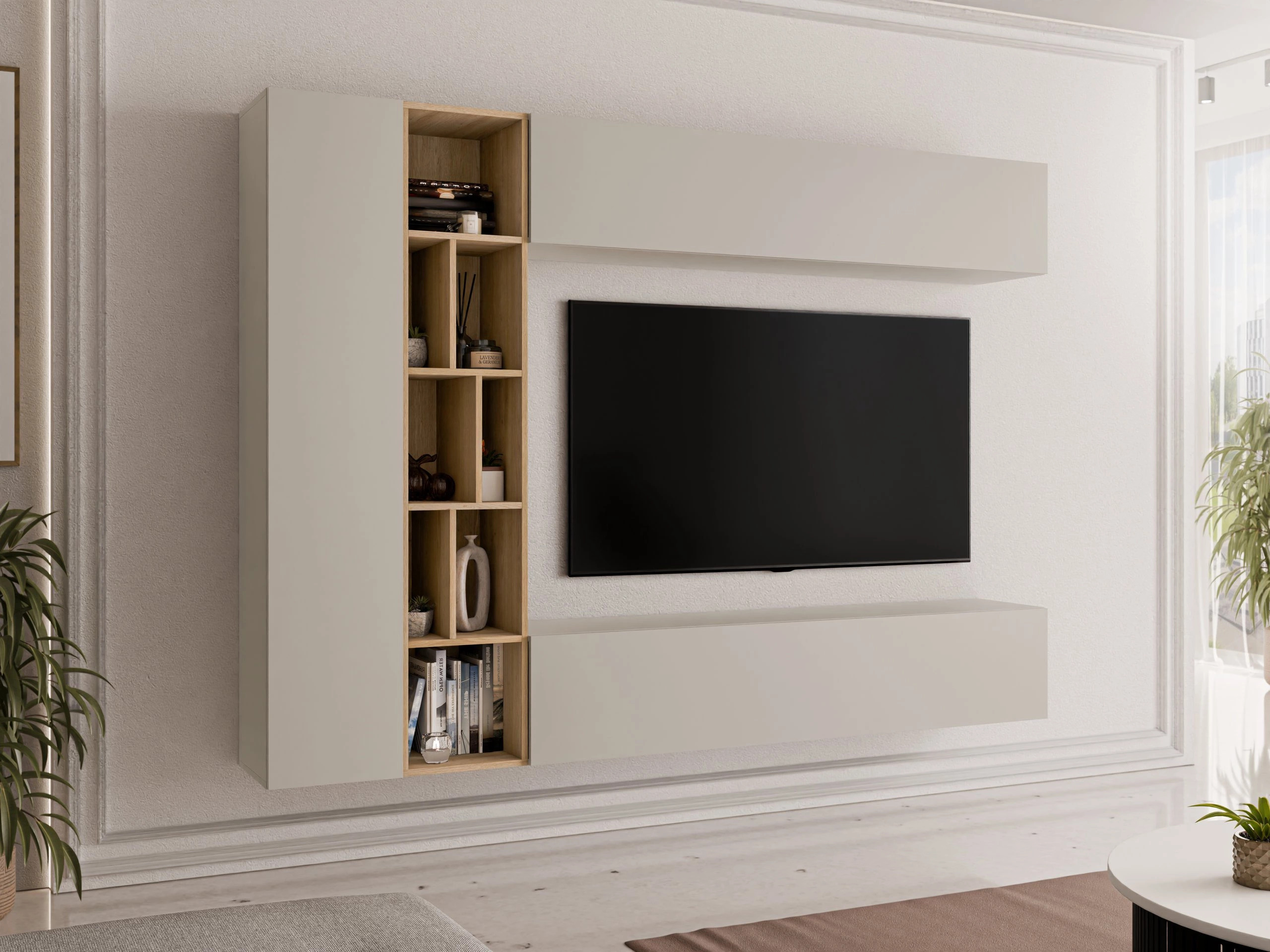 Conjunto de salón Comfivo Natura (Cachemira + Roble Artisan)