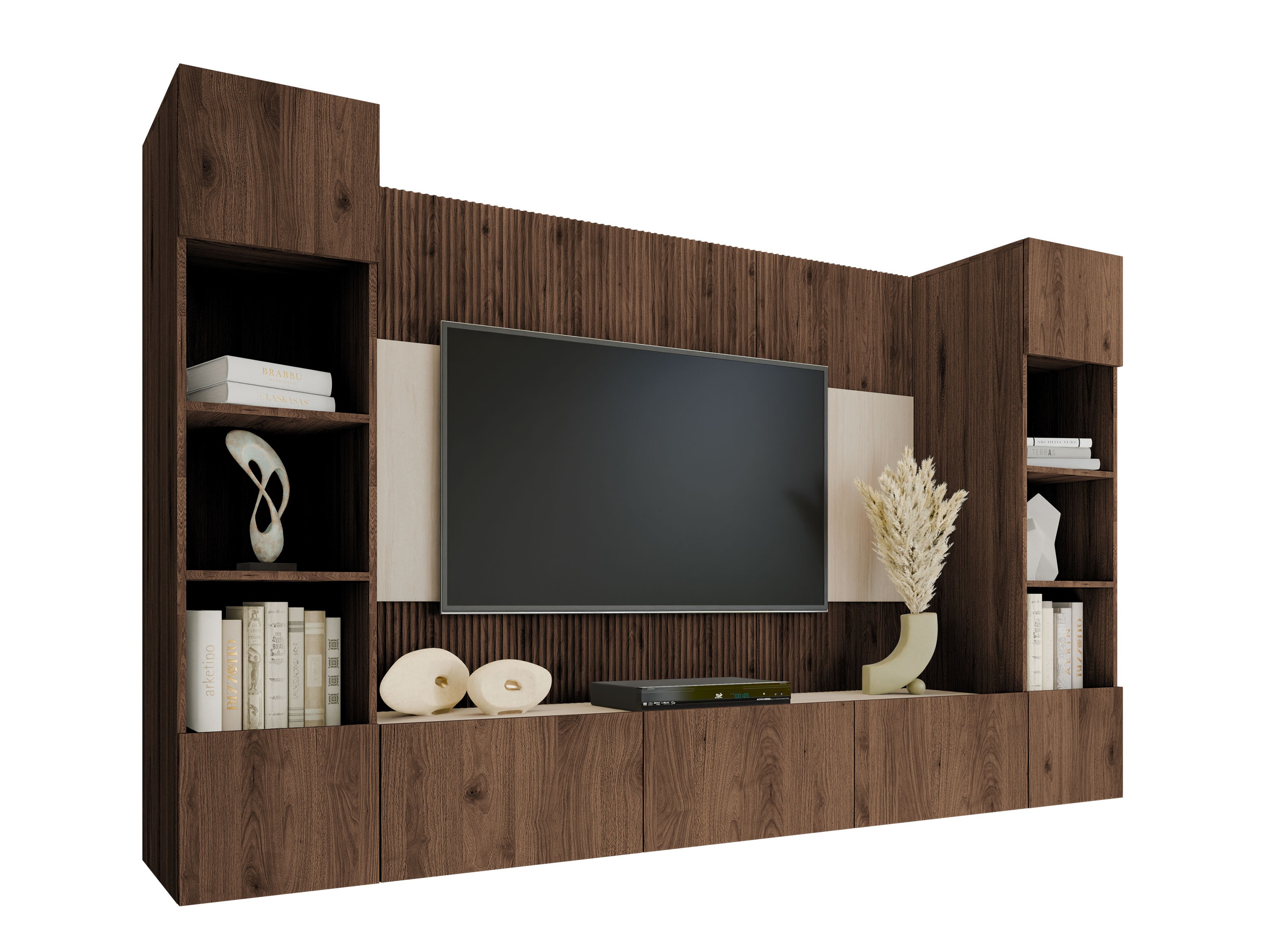 Conjunto de salón Comfivo Salix I (Nogal + Claro Travertine)