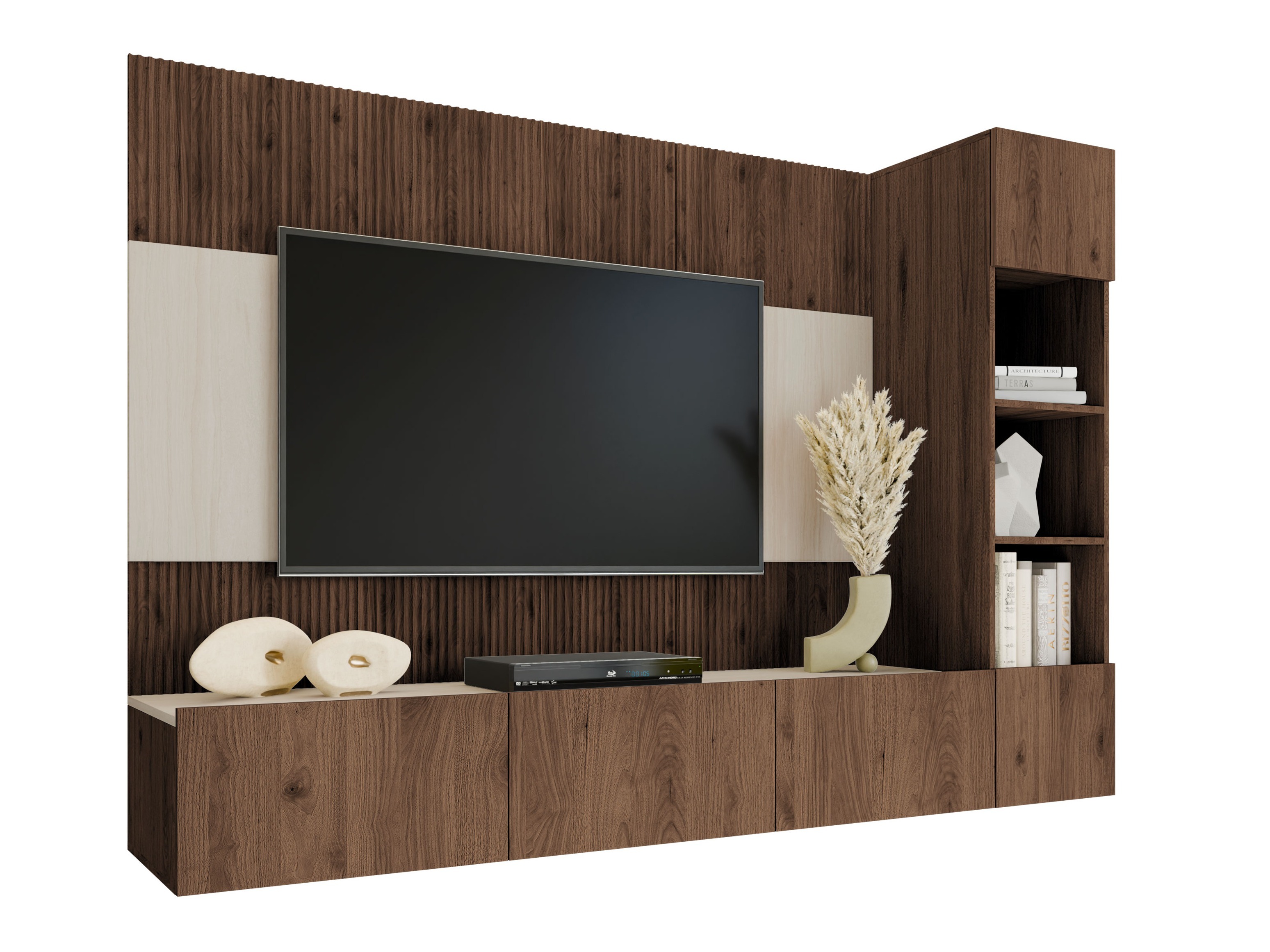 Conjunto de salón Comfivo Salix II (Nogal + Claro Travertine)