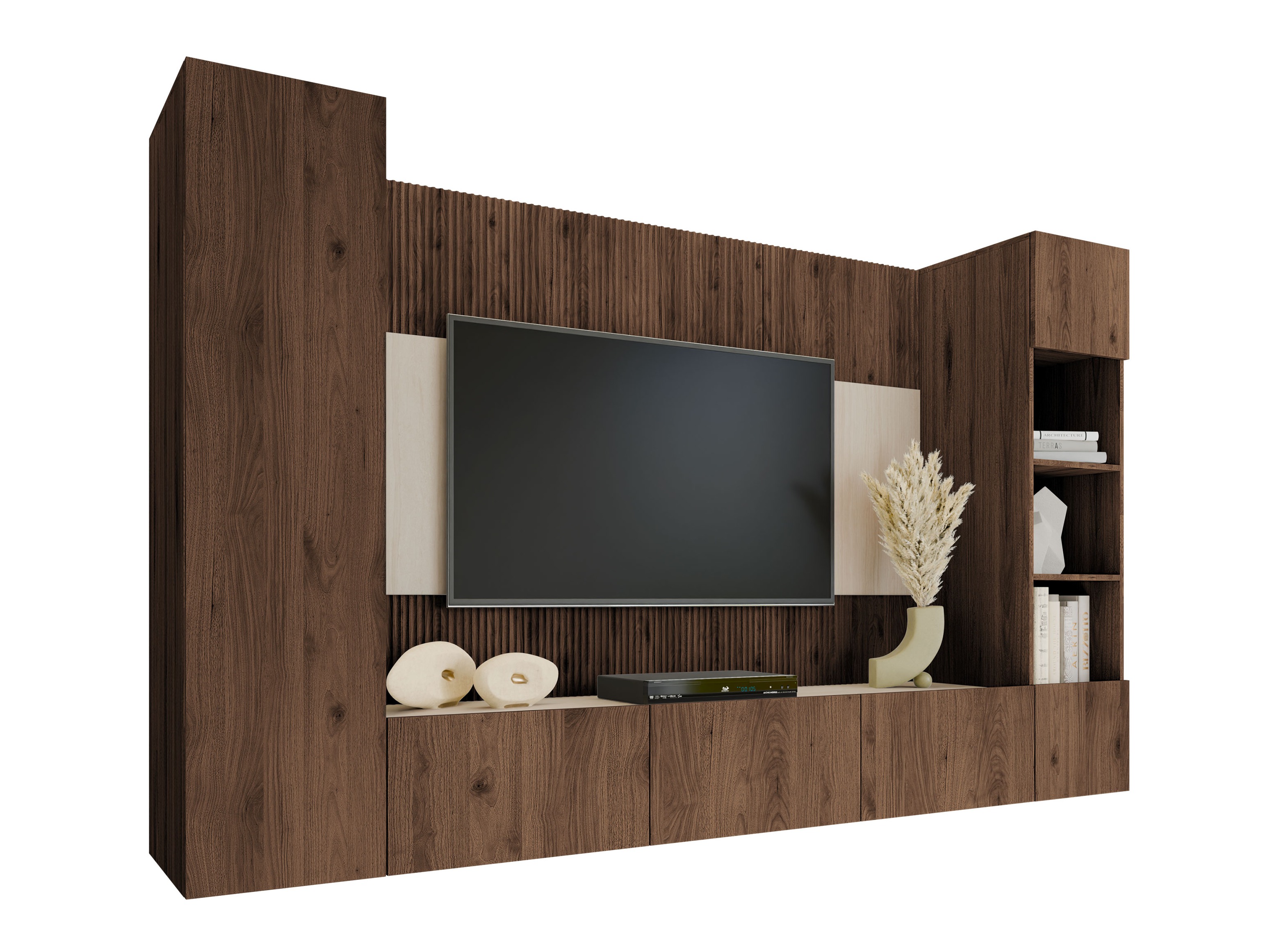Conjunto de salón Comfivo Salix IV (Nogal + Travertino claro)