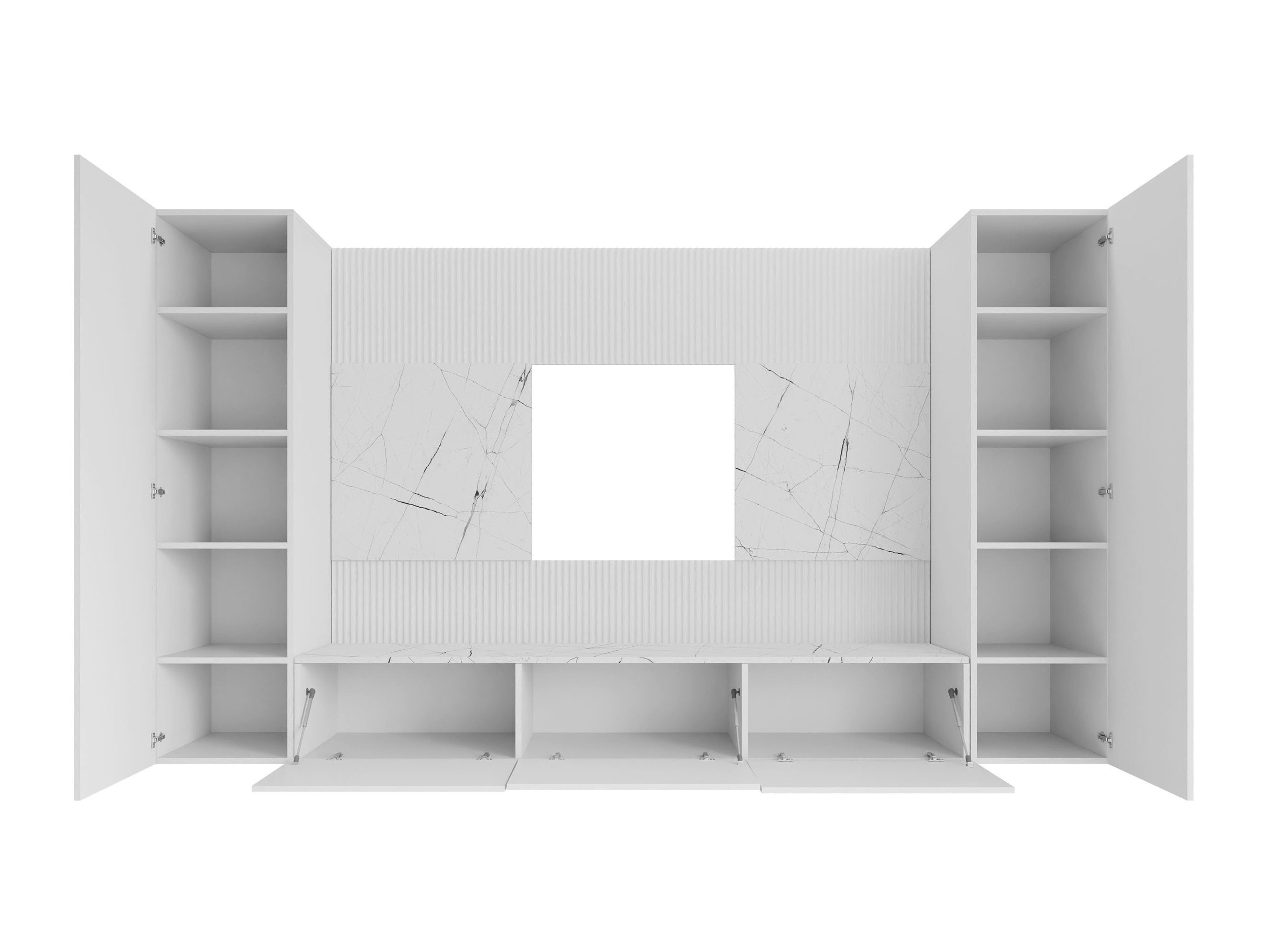Conjunto de salón Comfivo Salix V (Blanco + Mármol blanco)