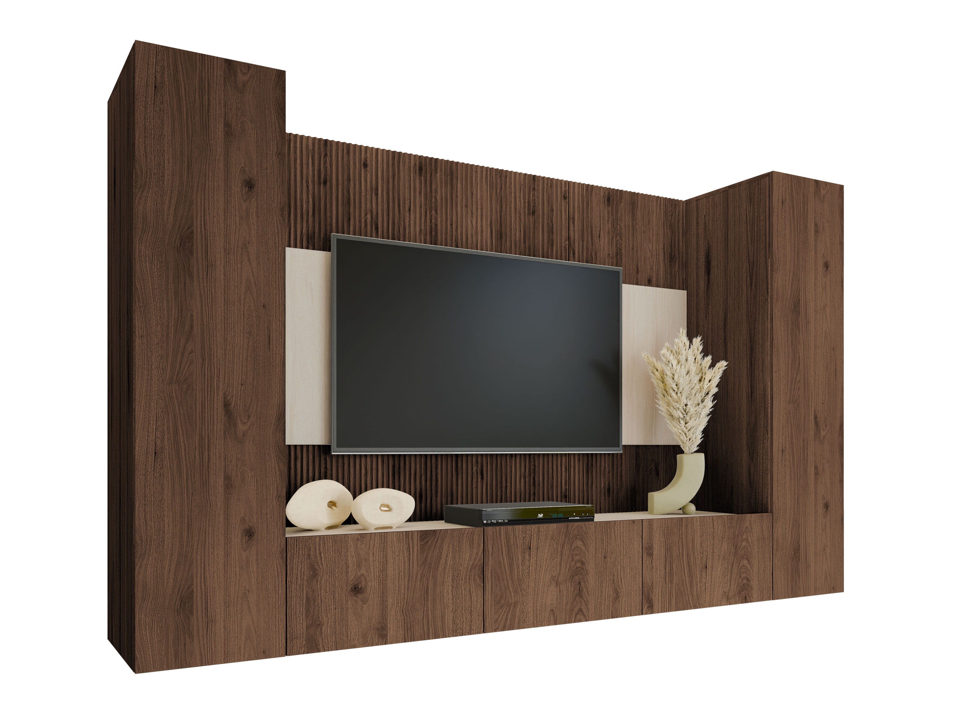 Conjunto de salón Comfivo Salix V (Nogal + Claro Travertine)