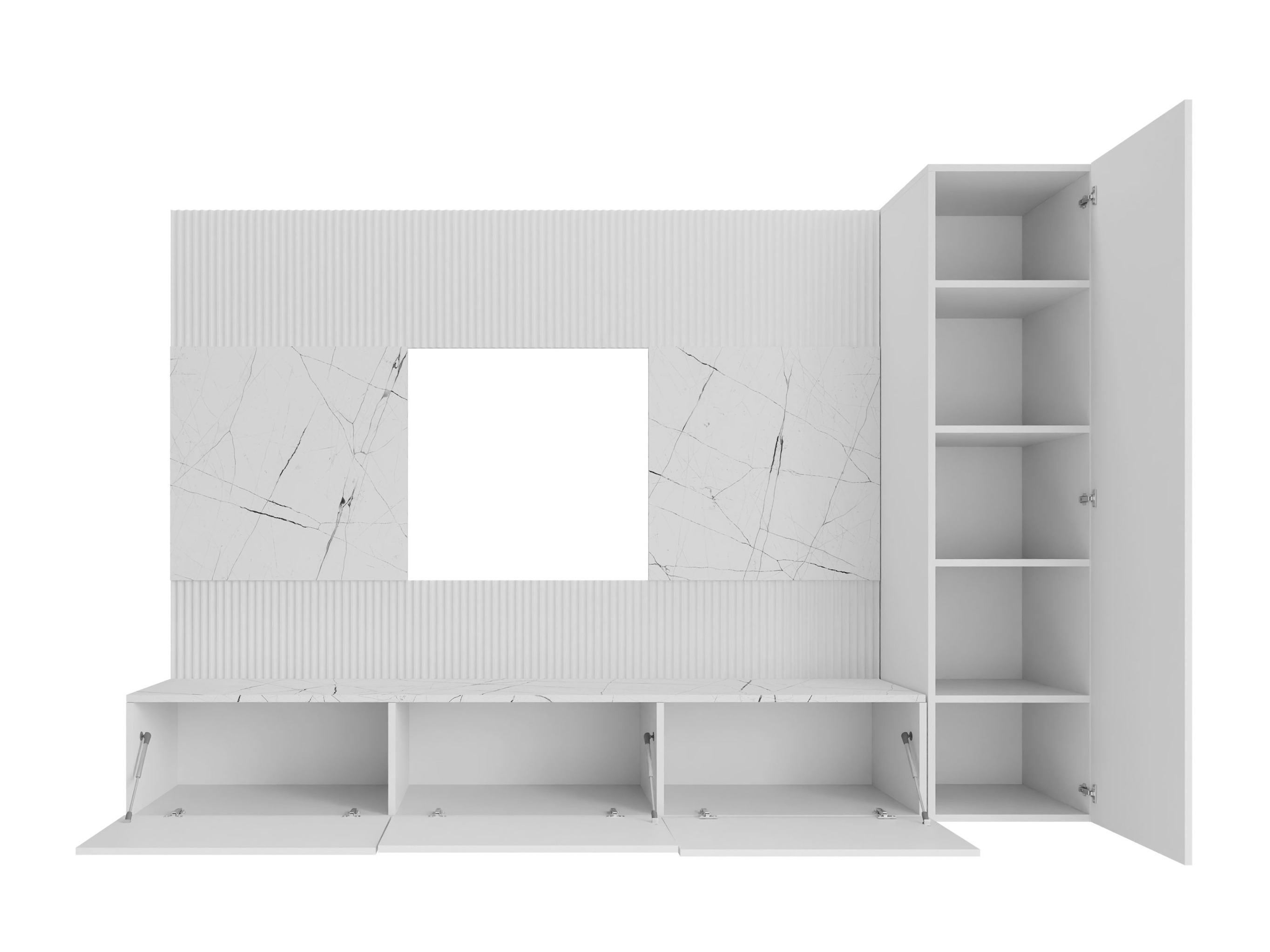 Conjunto de salón Comfivo Salix VI (Blanco + Mármol blanco)