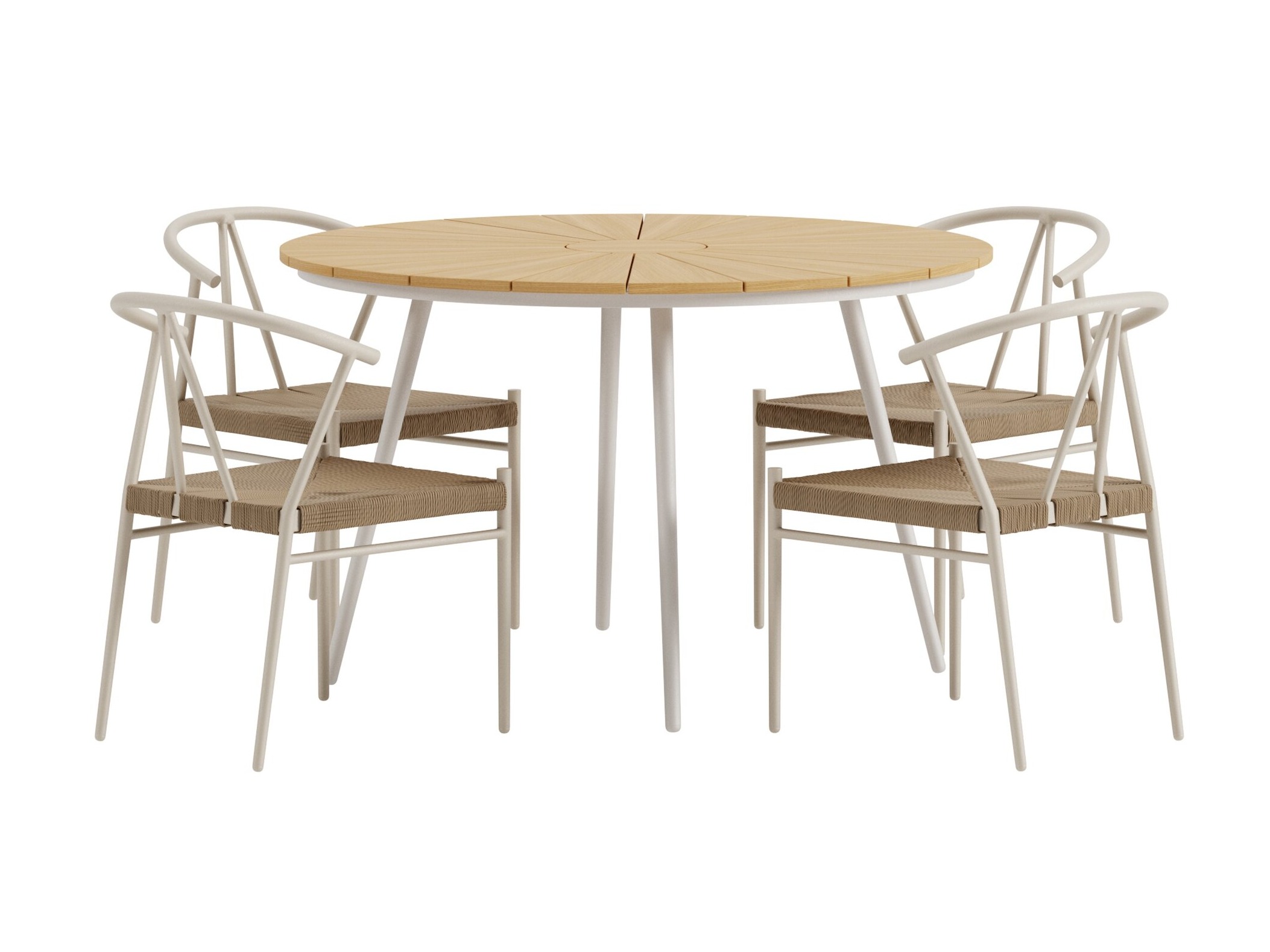 Conjunto de mesa y sillas Dallas 5254 (Beige + luminoso madera)
