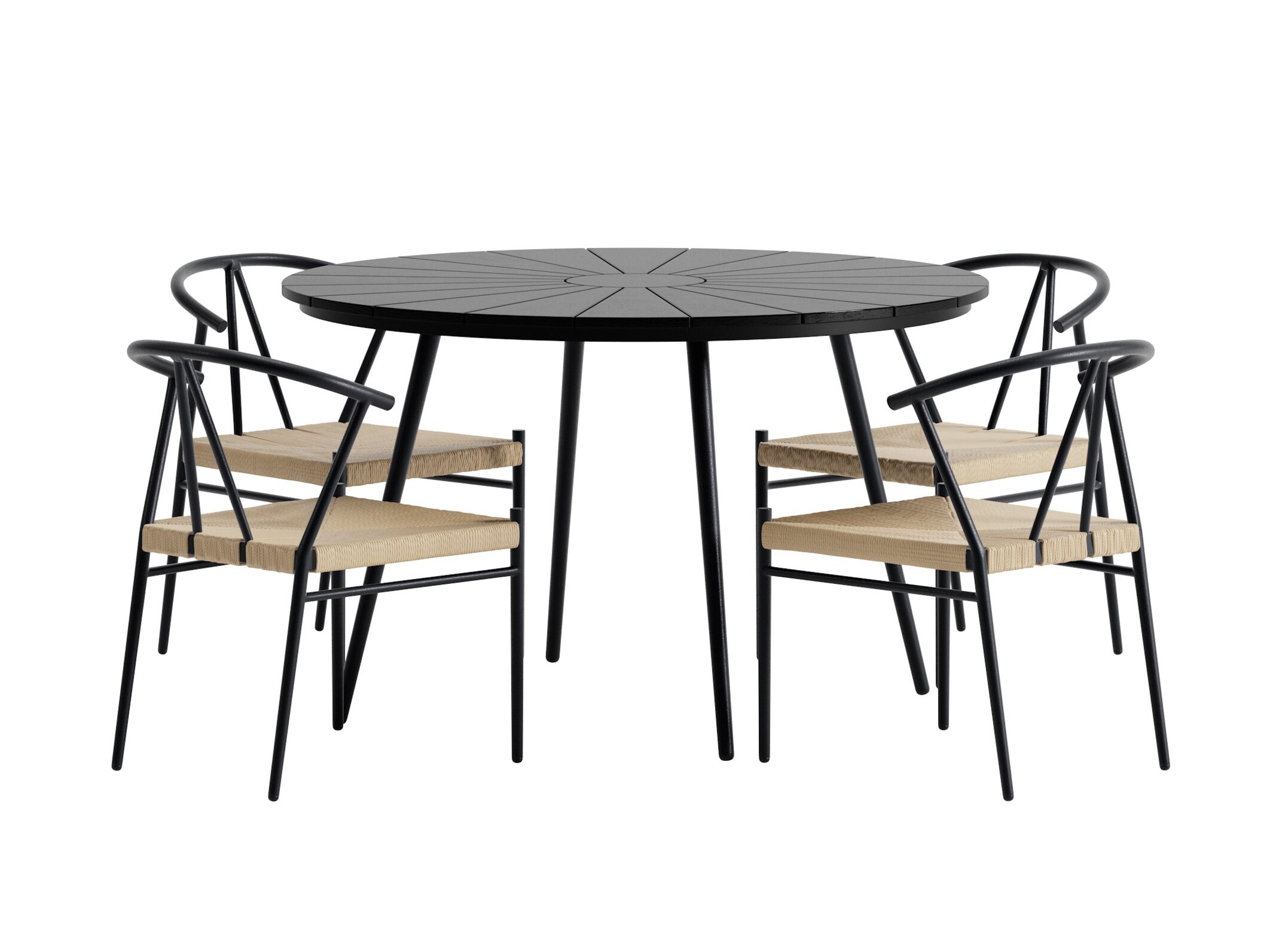 Conjunto de mesa y sillas Dallas 5254 (Negro + beige)