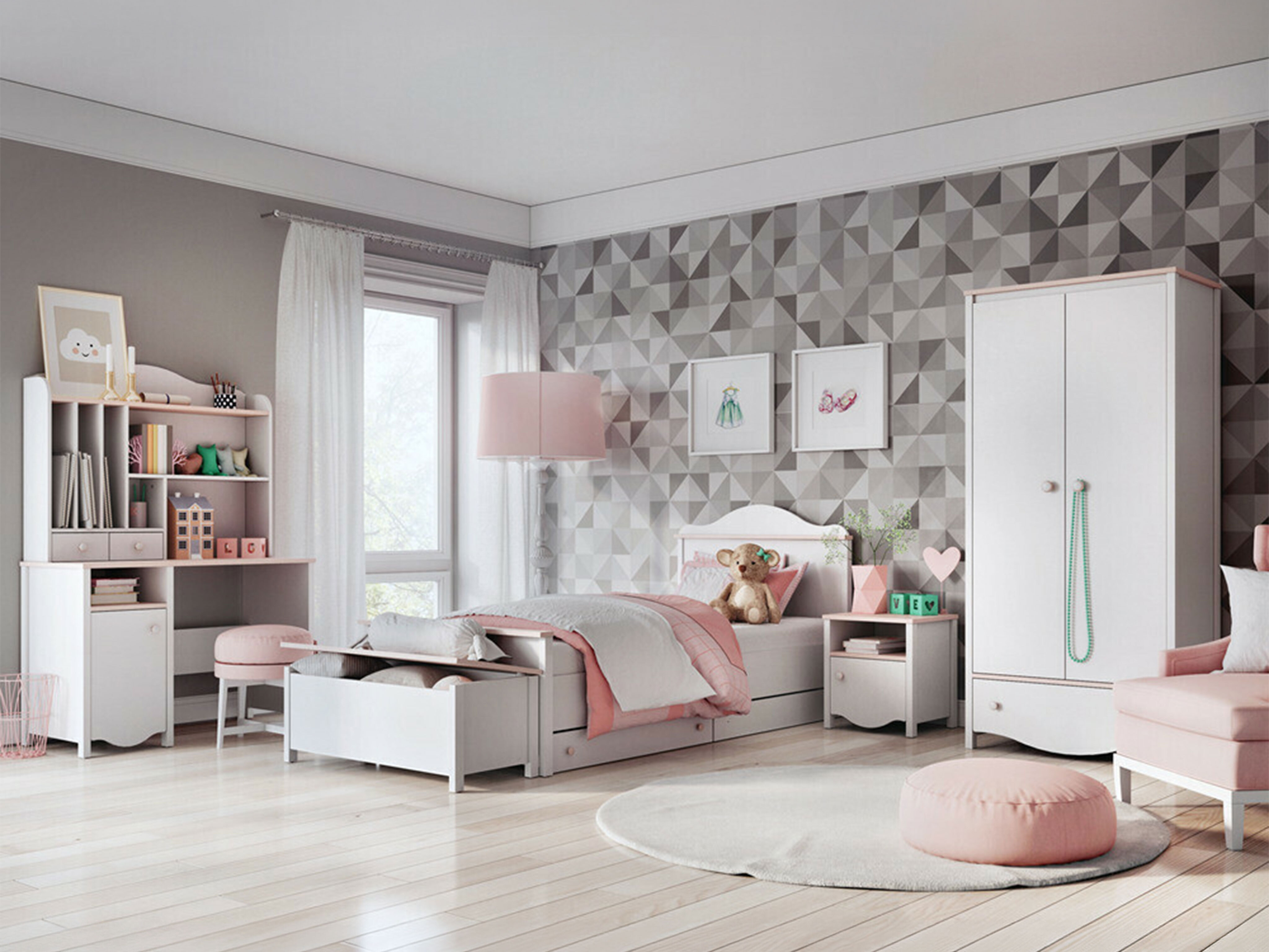 Cama Velferi 118 (Blanco + Rosa)