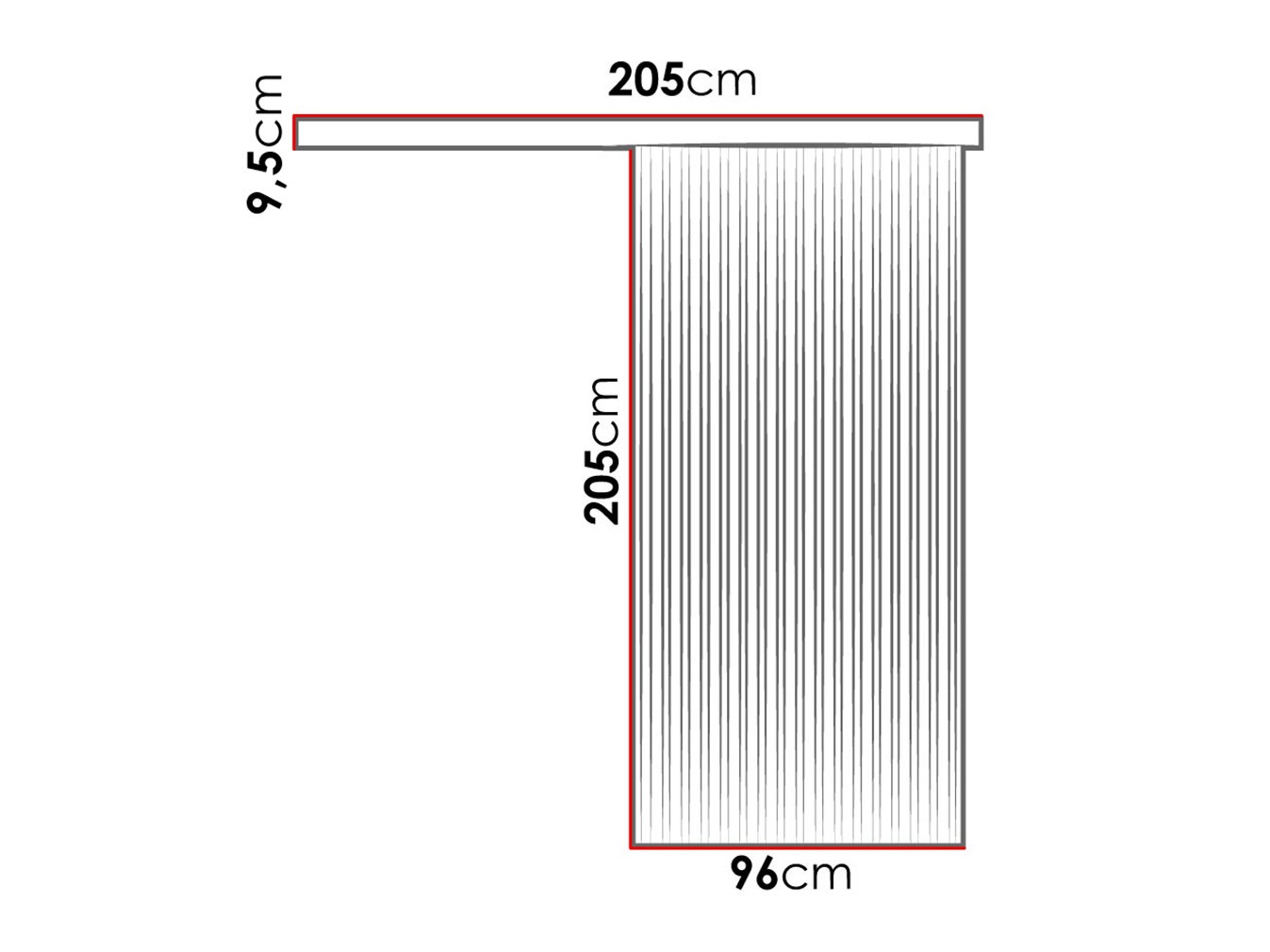 Puerta corredera Dover 203 (Roble Sonoma + Negro)