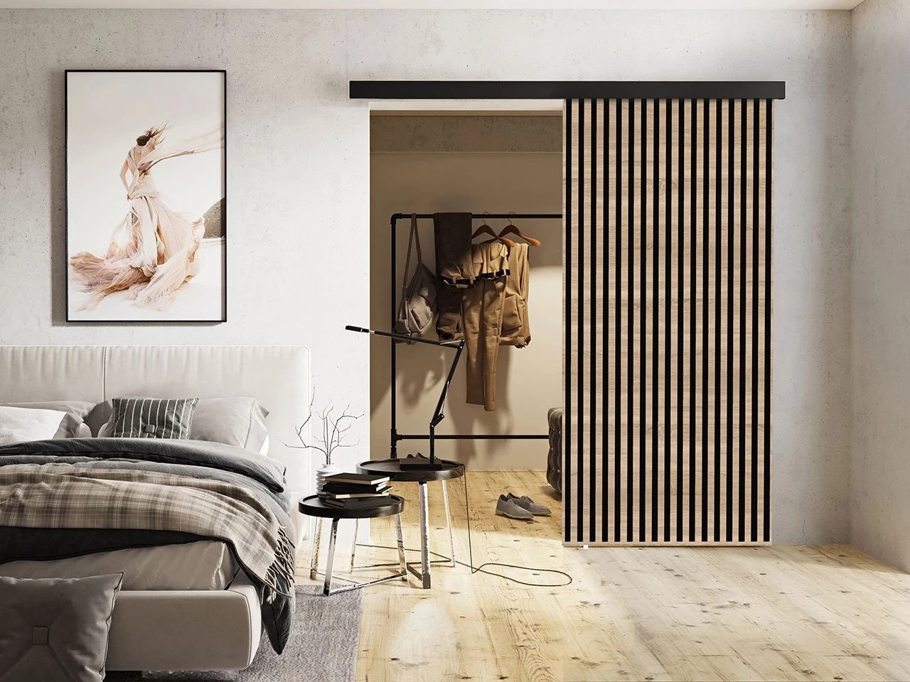 Puerta corredera Dover 203 (Roble Sonoma + Negro)