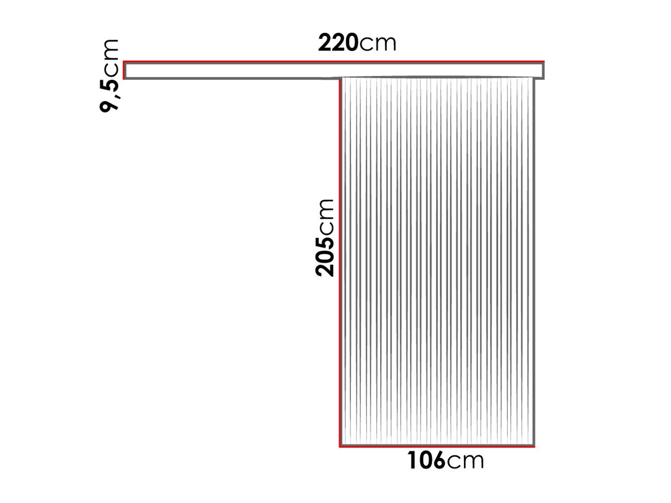 Puerta corredera Dover 204 (Antracita + Negro)