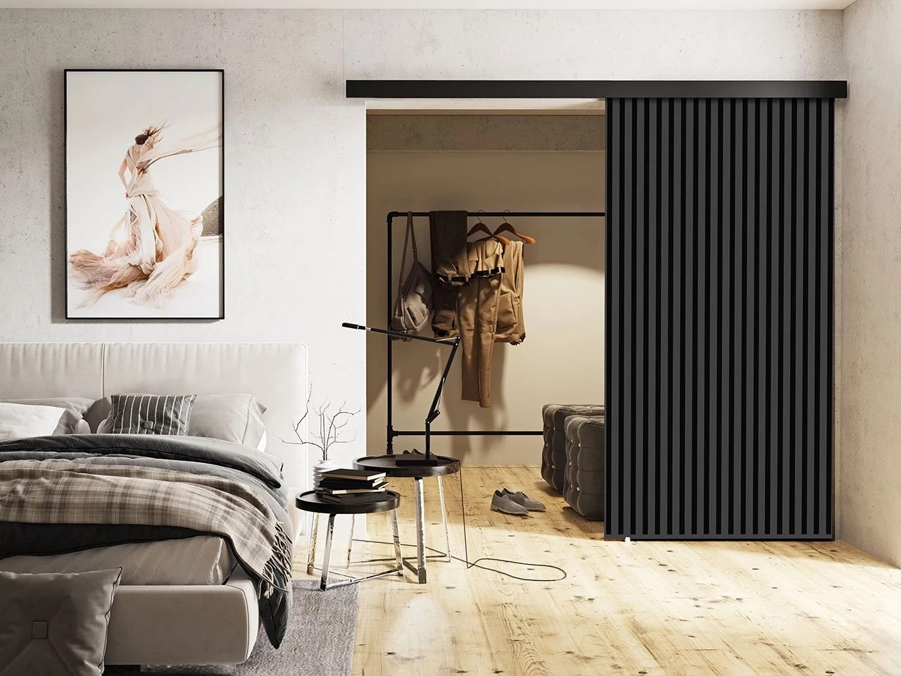 Puerta corredera Dover 204 (Antracita + Negro)