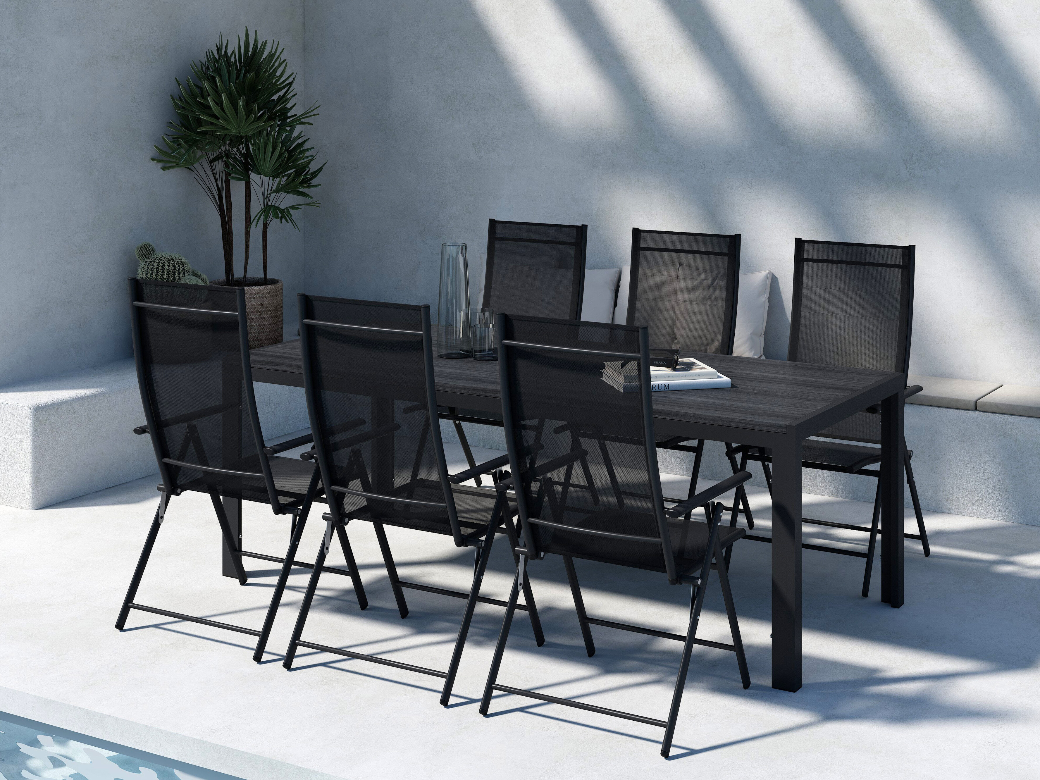 Conjunto de mesa y sillas Dallas 5263 (Negro)