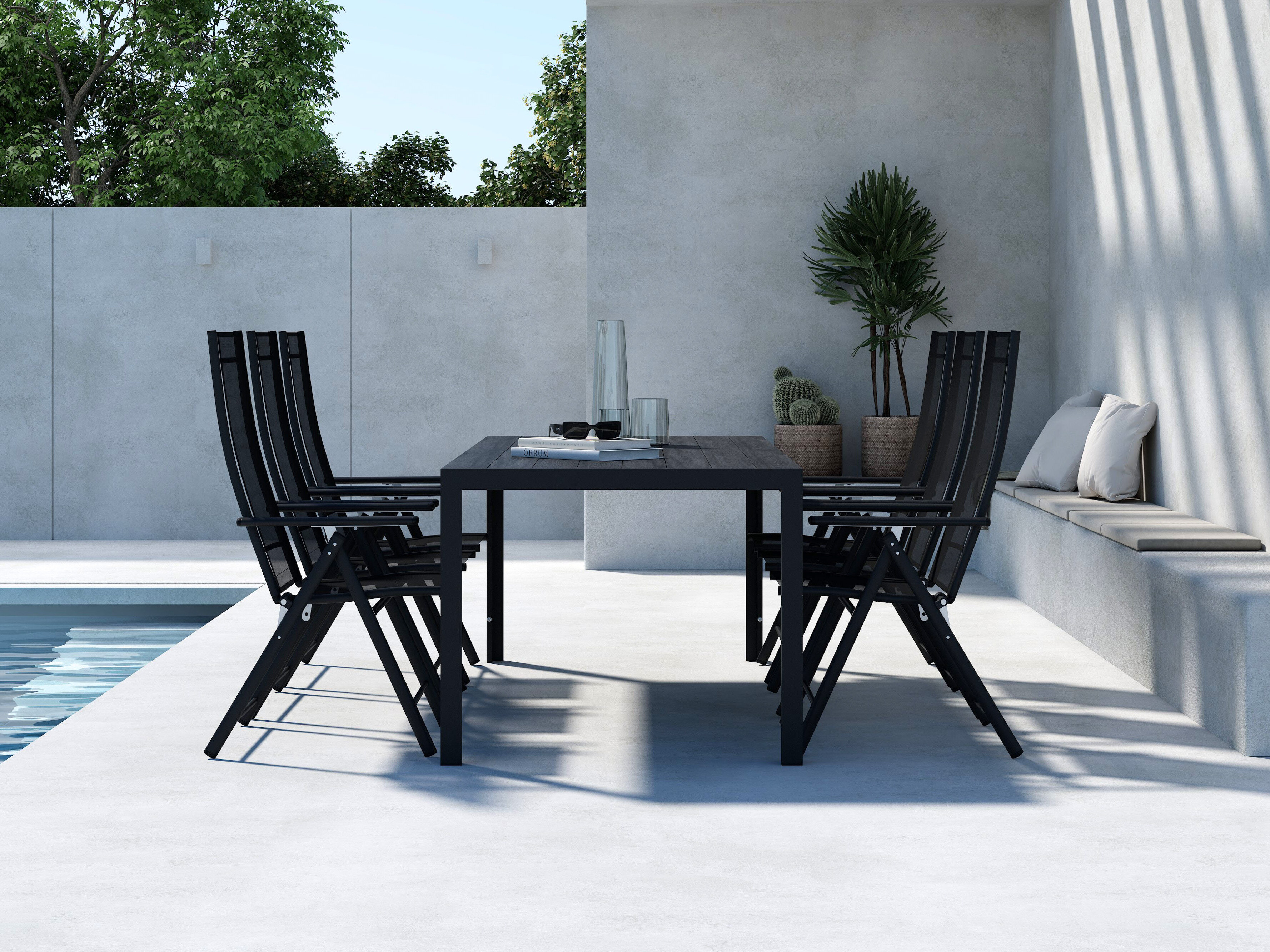 Conjunto de mesa y sillas Dallas 5263 (Negro)