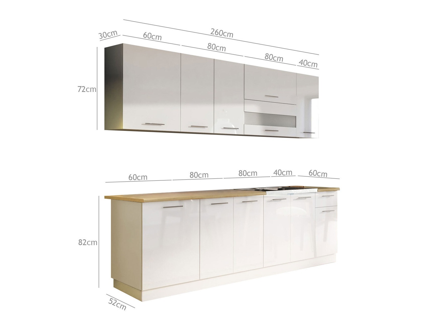 Conjunto de cocina modular Tiffa Mix 108