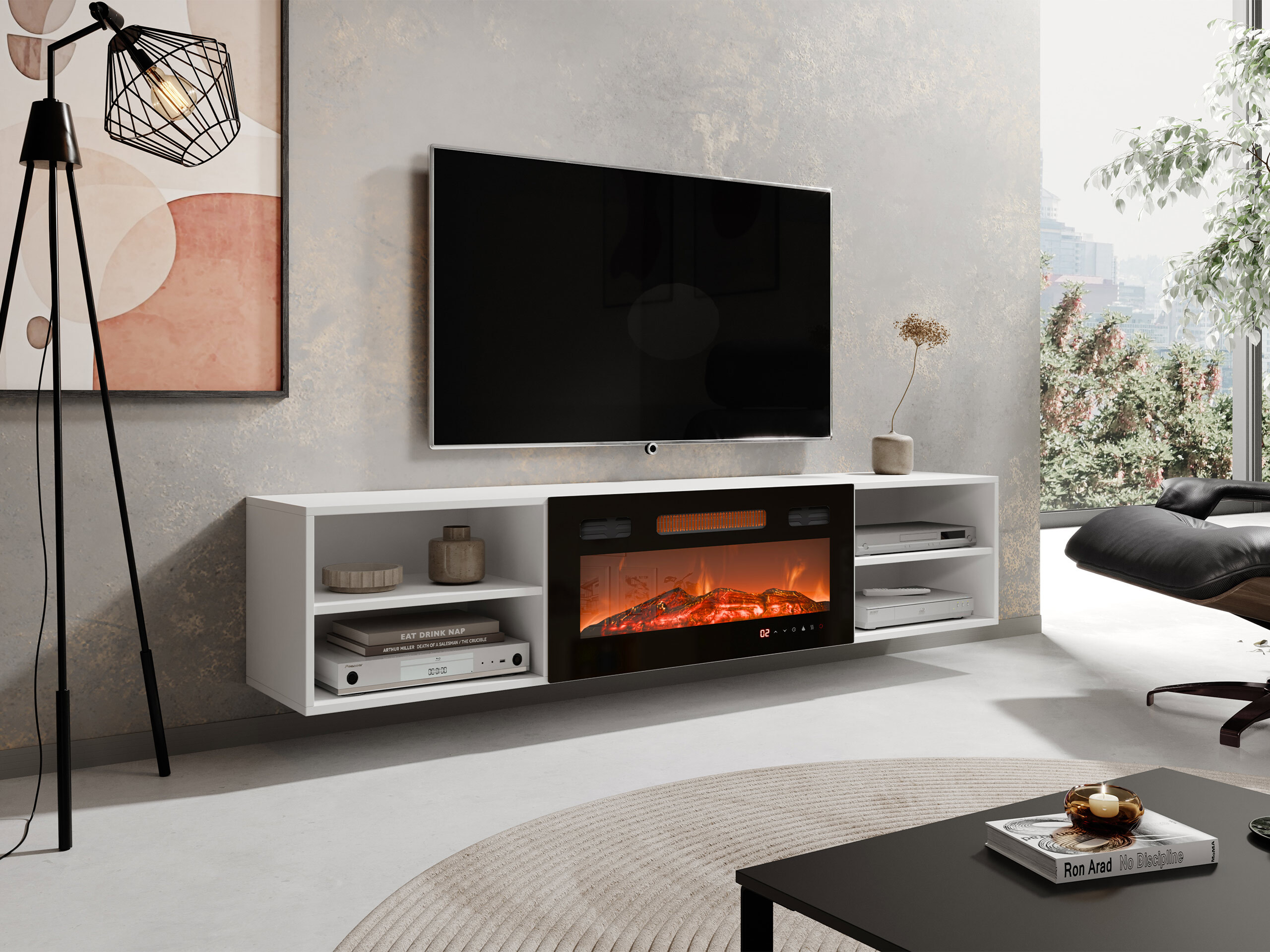 Mueble TV Charlotte 190 (Blanco + Negro)