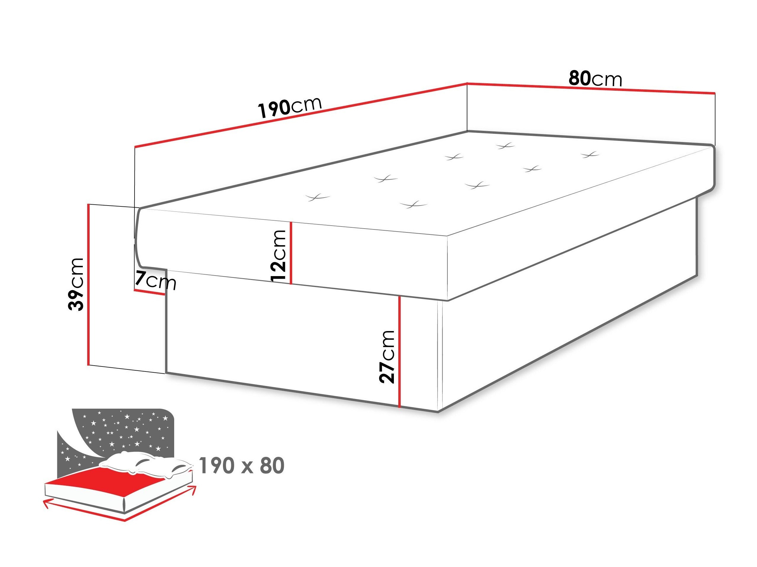 Cama Dover 100 (Blanco)