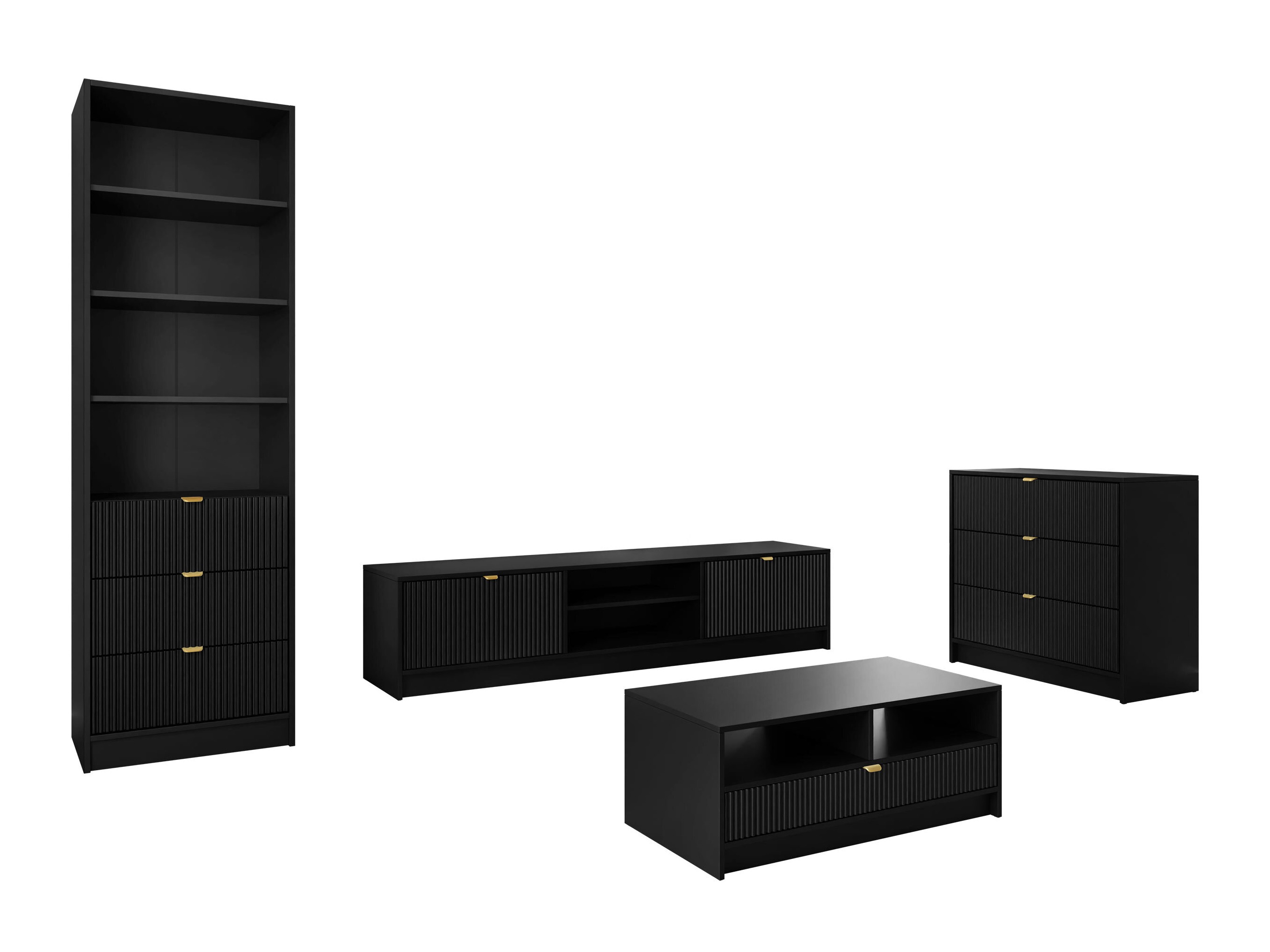 Conjunto de salón Comfivo Papilio VII (Negro)