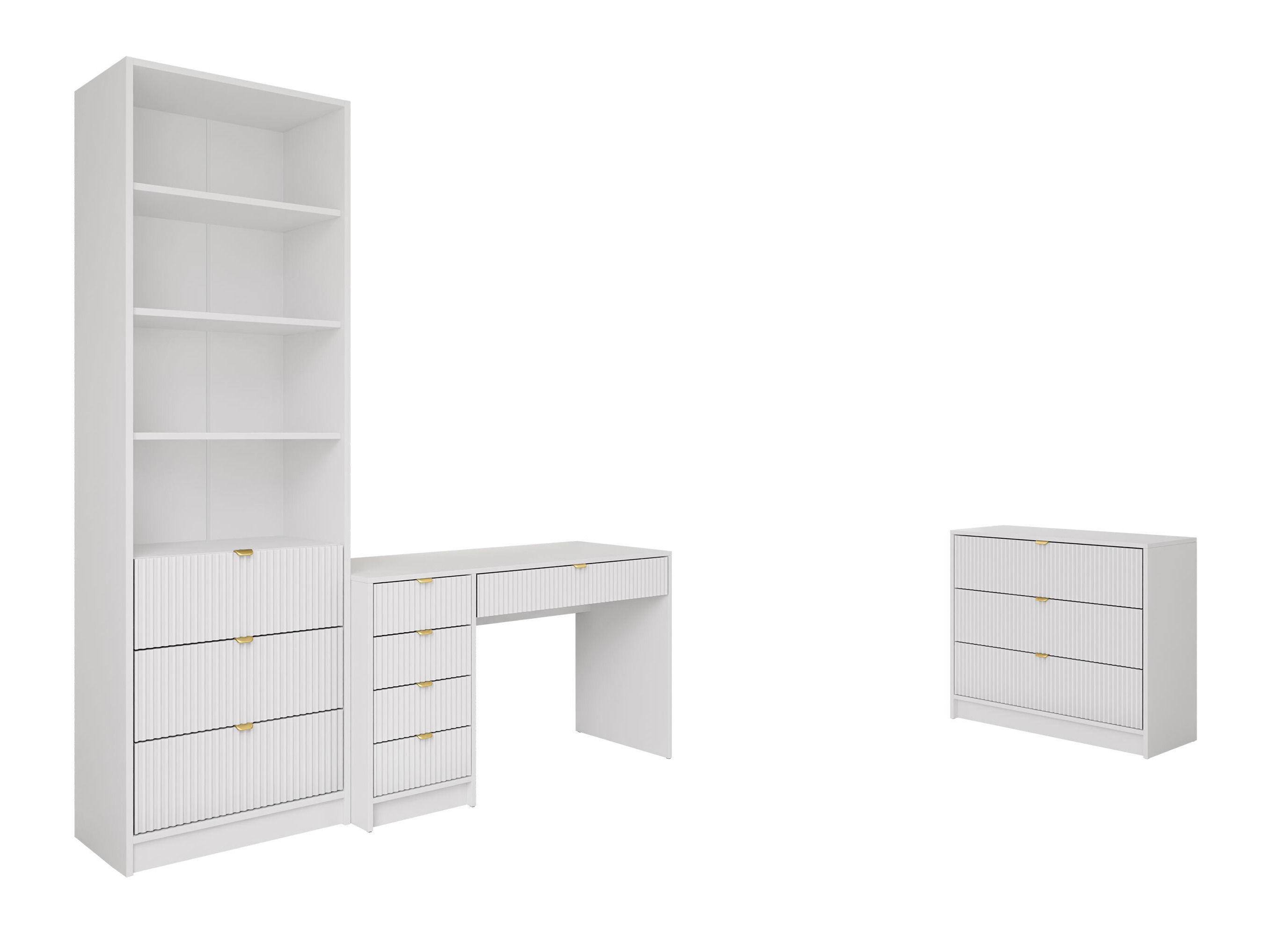 Conjunto para oficina en casa Comfivo Papilio V (Blanco)