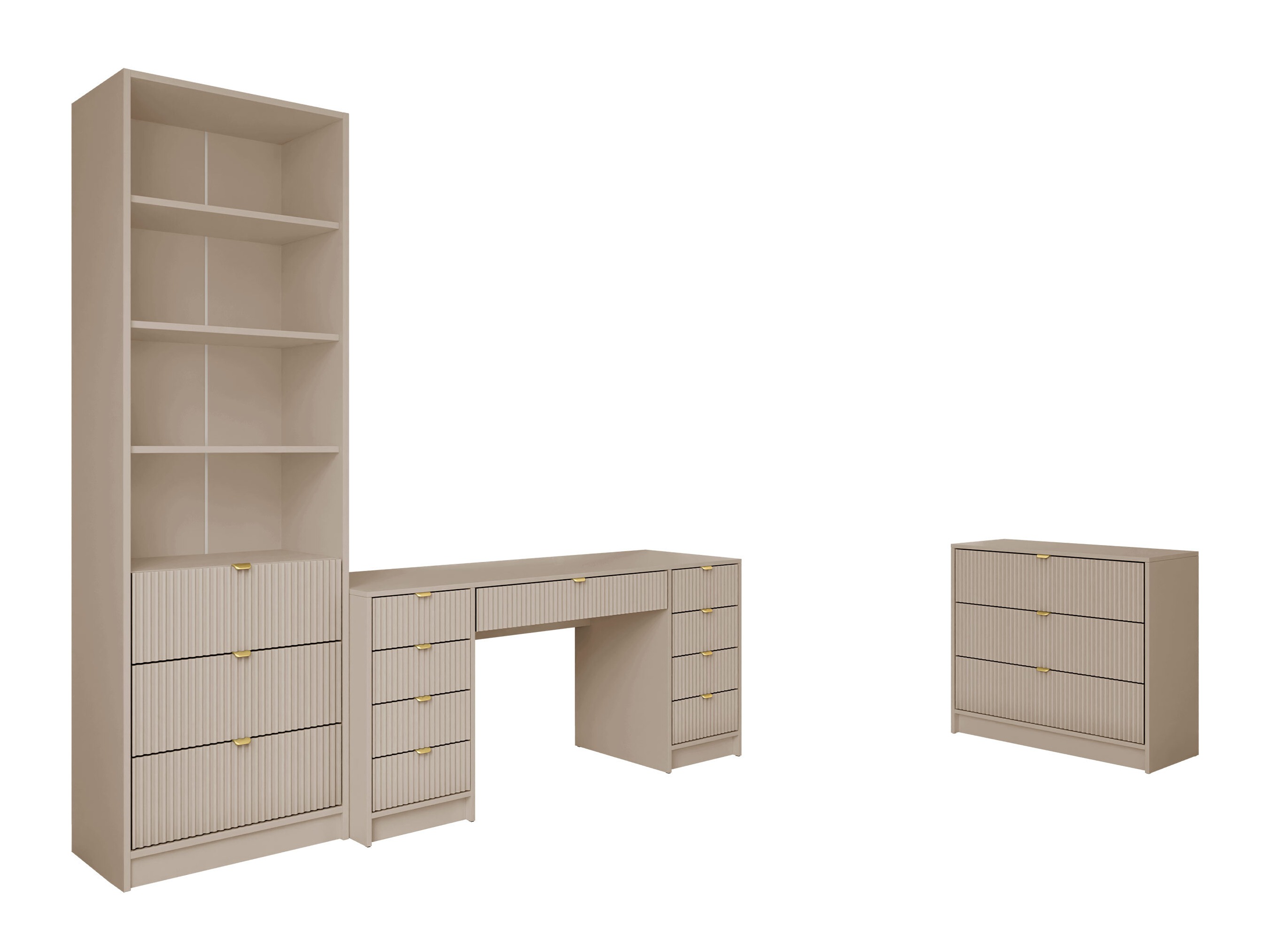 Conjunto para oficina en casa Comfivo Papilio VI (Beige)