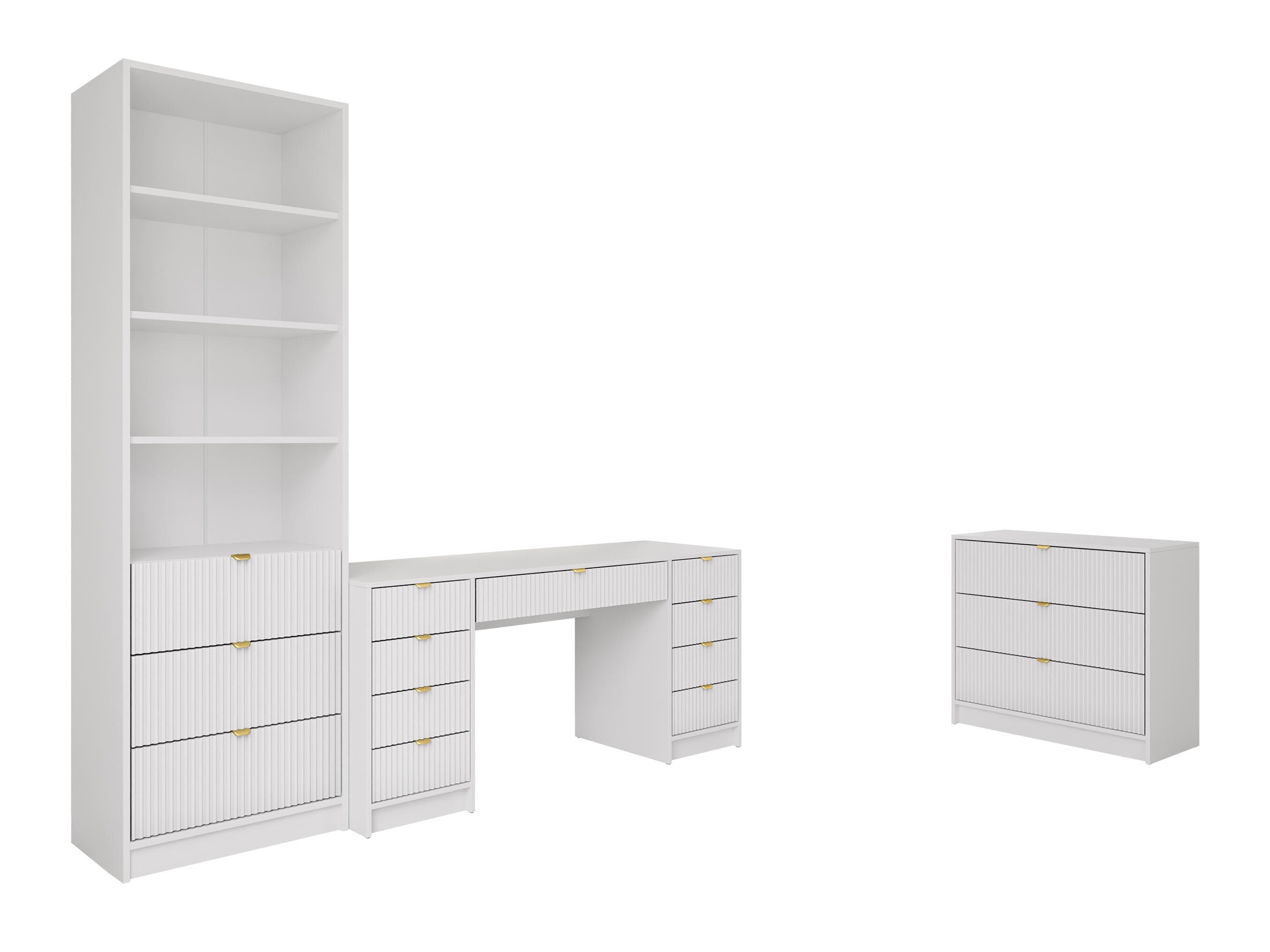 Conjunto para oficina en casa Comfivo Papilio VI (Blanco)