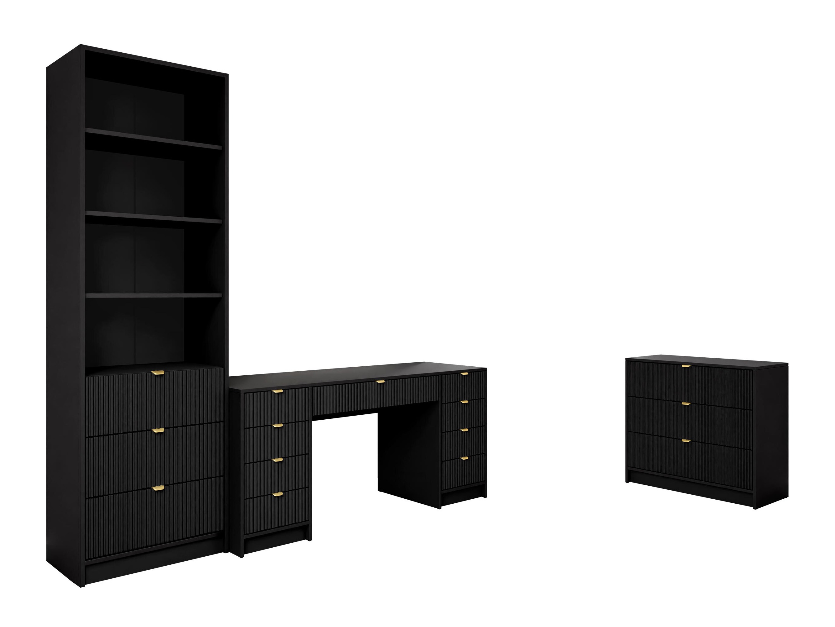 Conjunto para oficina en casa Comfivo Papilio VI (Negro)