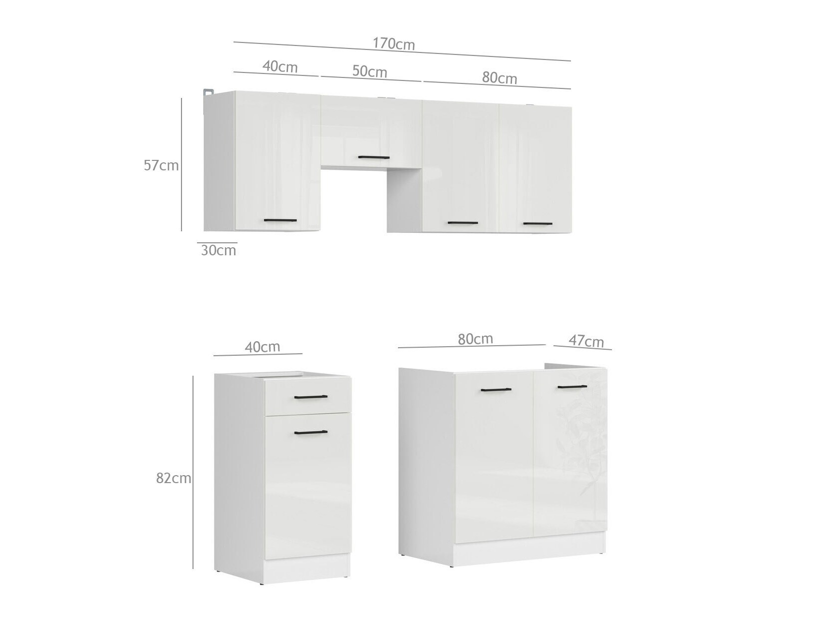 Conjunto de cocina modular Classic Grey 117