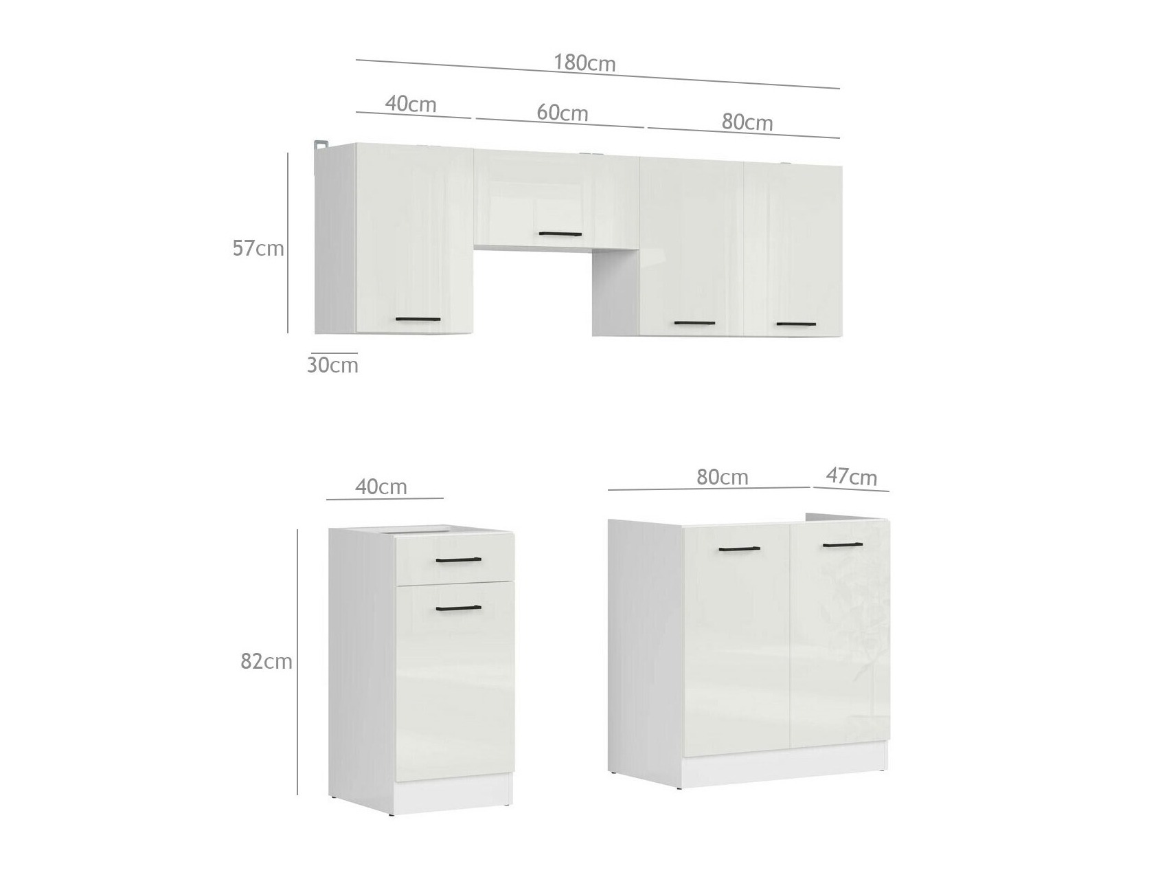 Conjunto de cocina modular Line White 117