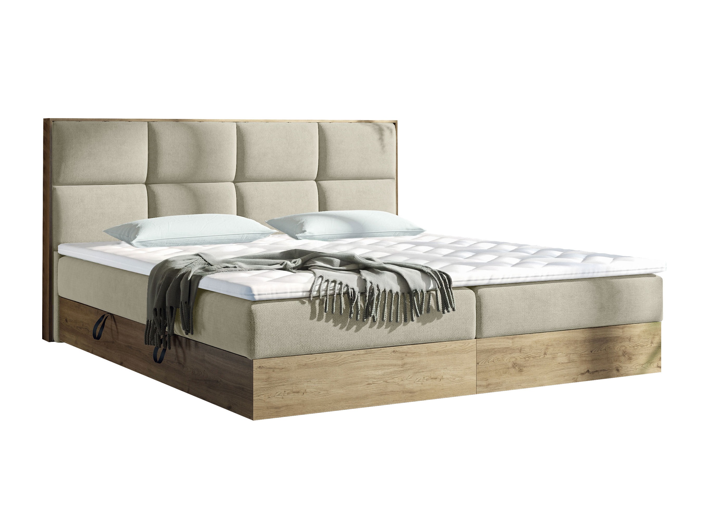 Cama continental ComfiDream Miraena (Roble dorado + Soro 21)