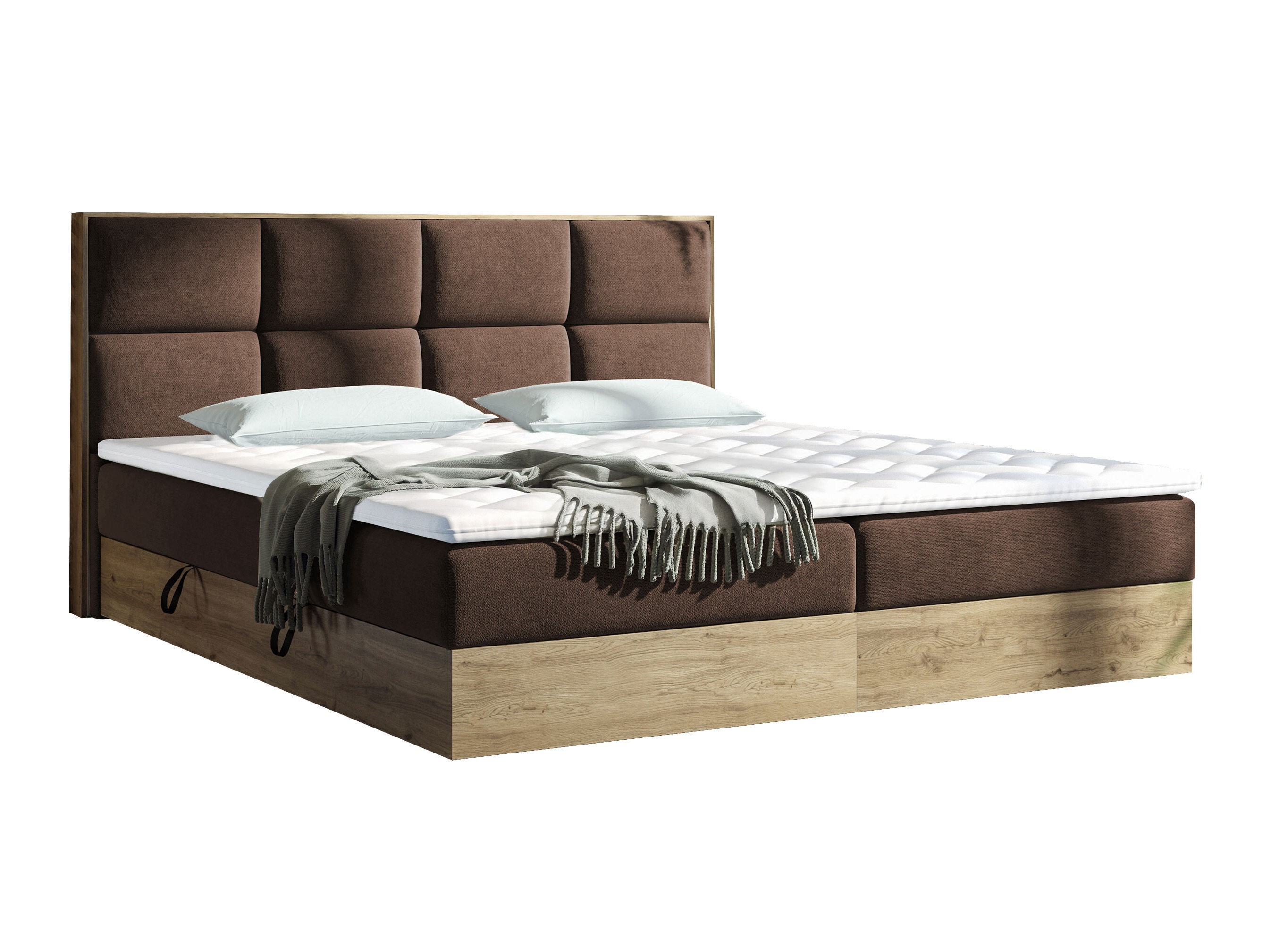 Cama continental ComfiDream Miraena (Roble dorado + Soro 28)