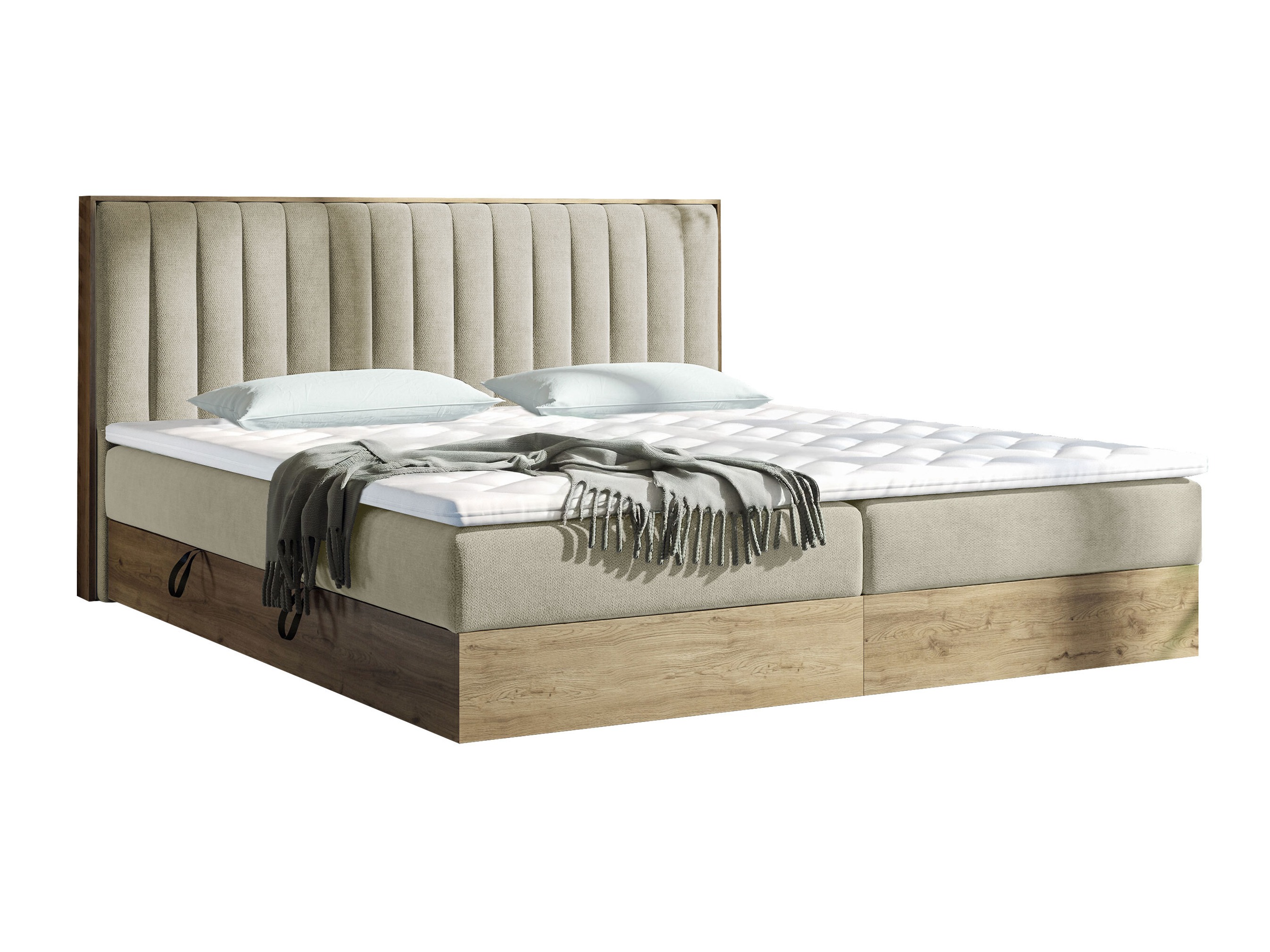 Cama continental ComfiDream Odelra (Roble dorado + Soro 21)