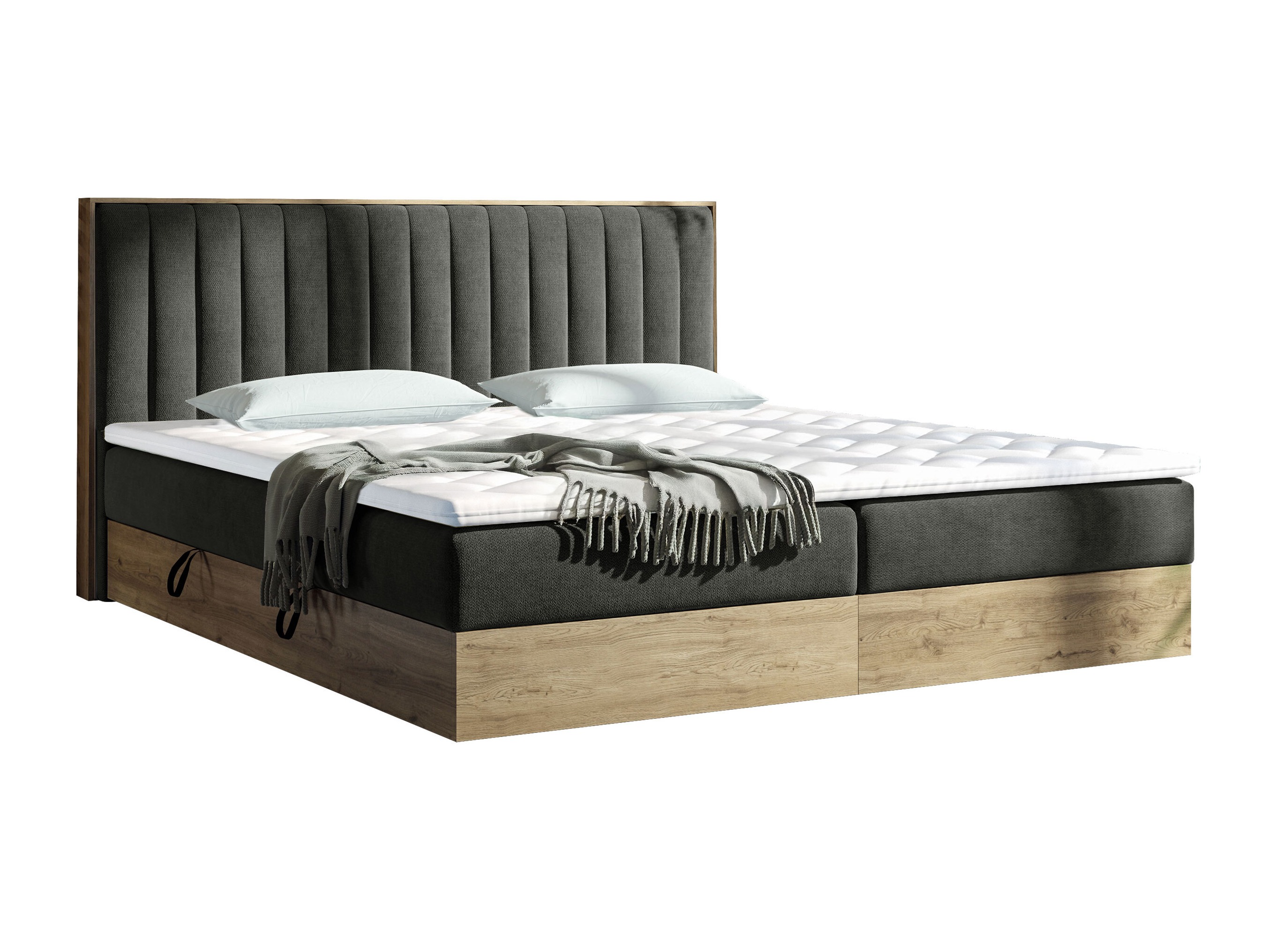 Cama continental ComfiDream Odelra (Roble dorado + Soro 24)
