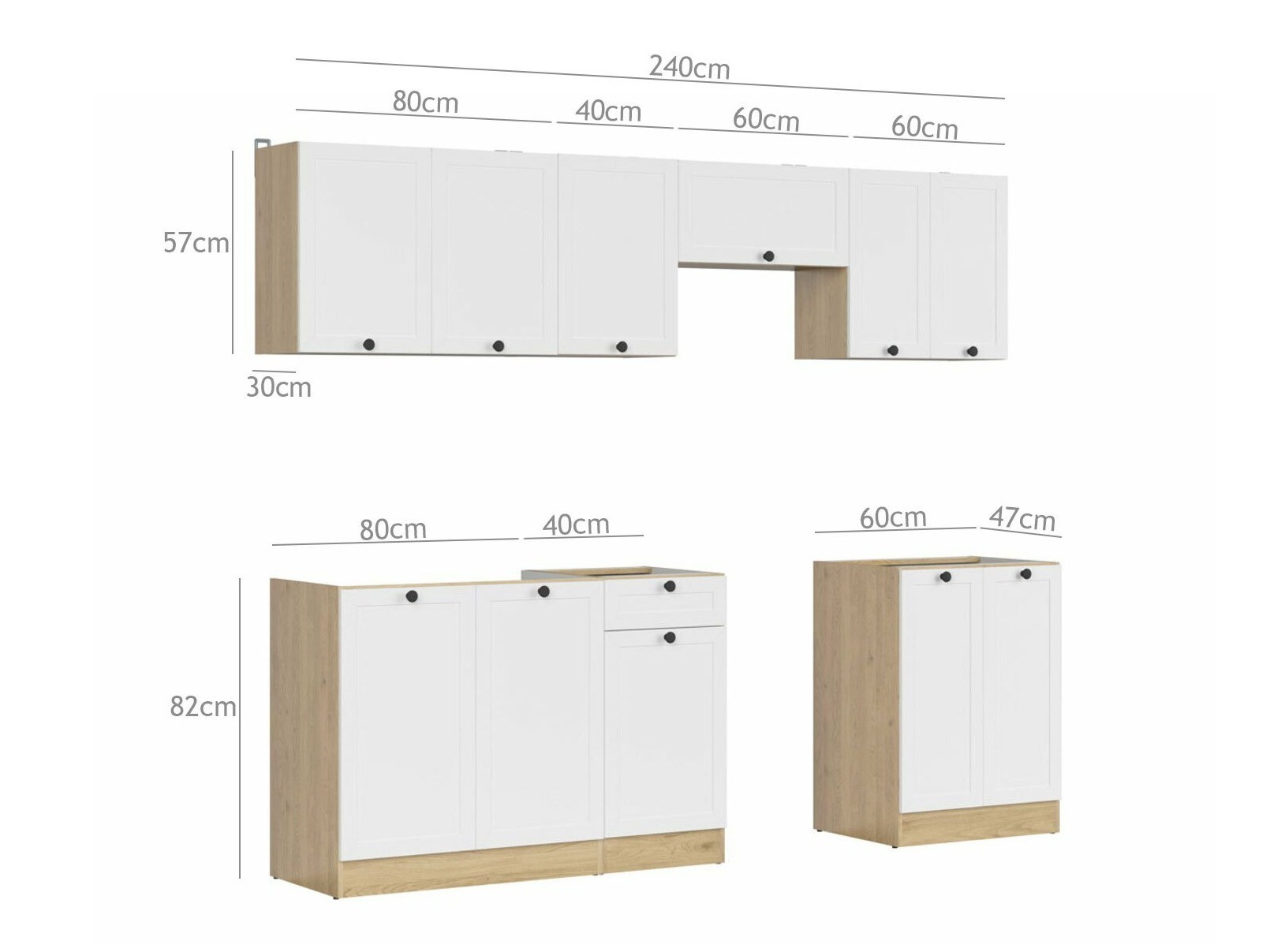Conjunto de cocina modular Classic White 119