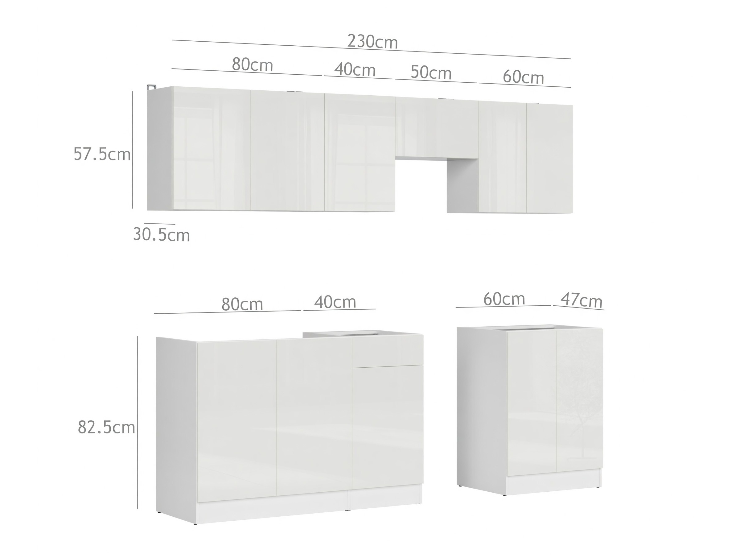 Conjunto de cocina modular Classic Grey 119