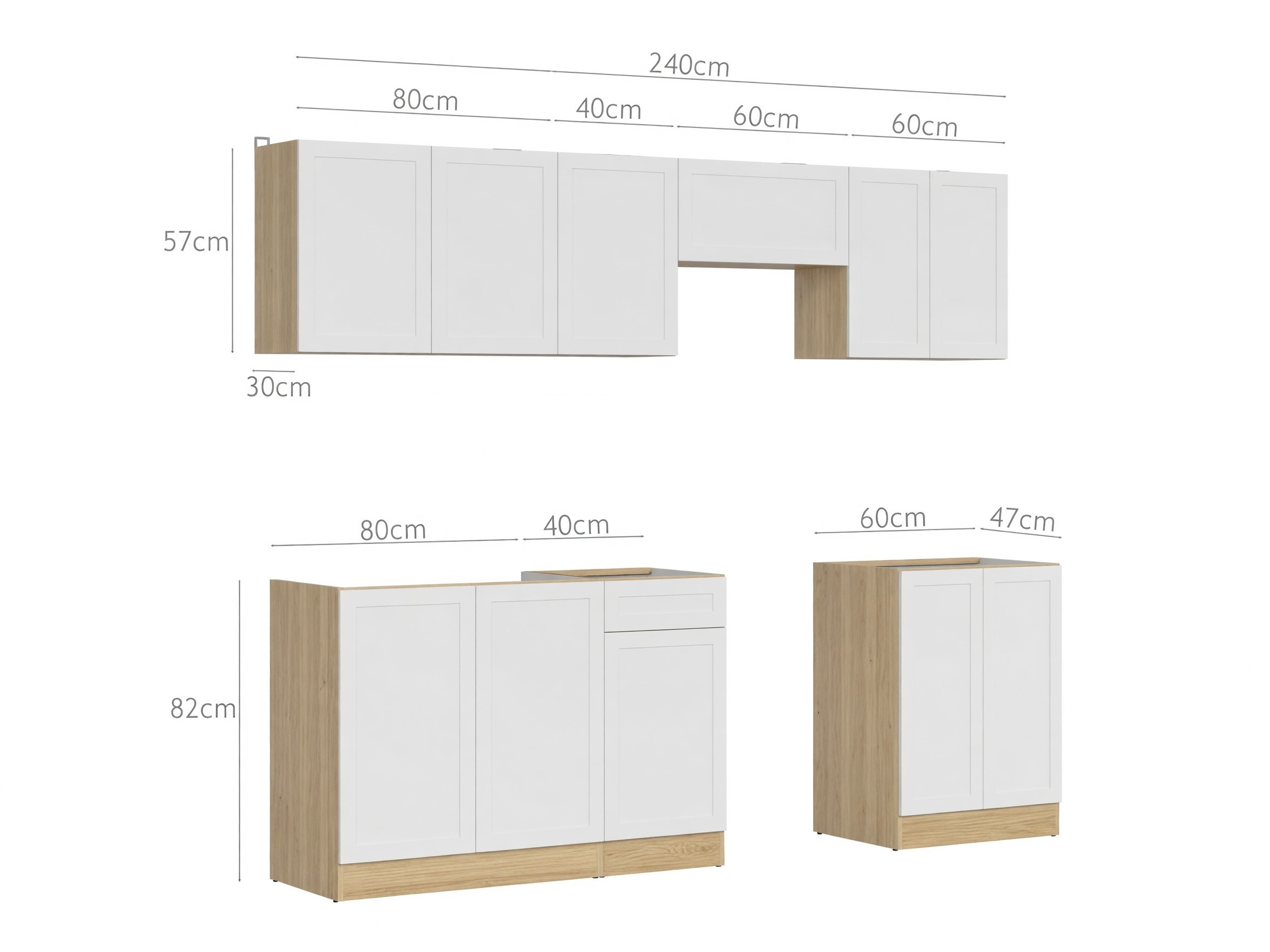 Conjunto de cocina modular Classic Grey 120