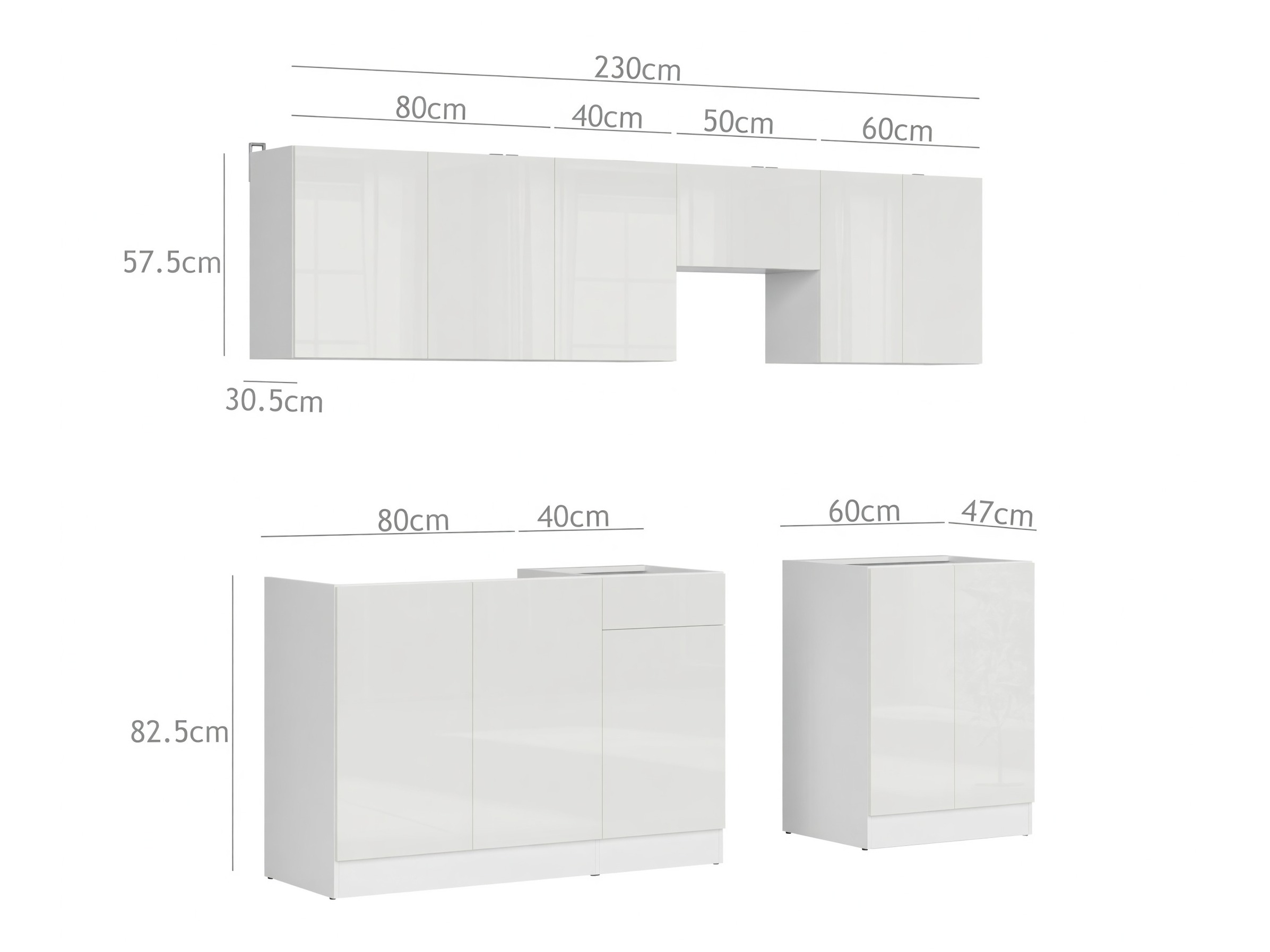 Conjunto de cocina modular Classic White 120