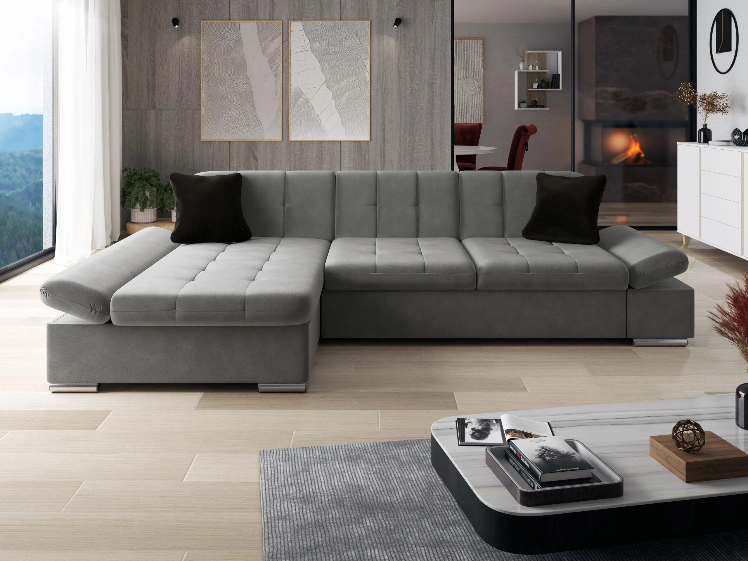 Sofá rinconero Comfivo Serenitas (Magic Velvet 2217 + Magic Velvet 2219)