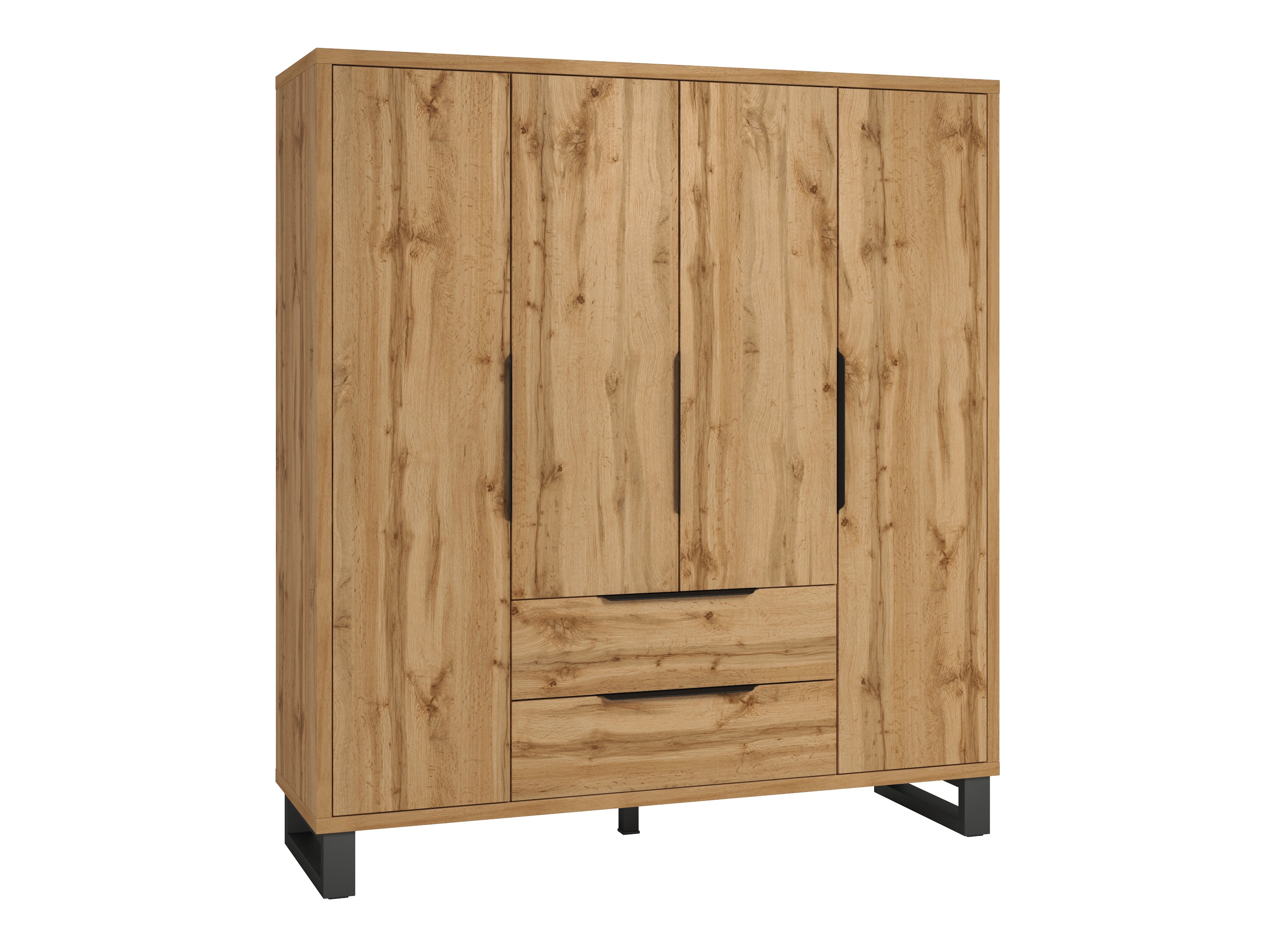 Armario Avicavu 122 (Roble wotan + Negro)