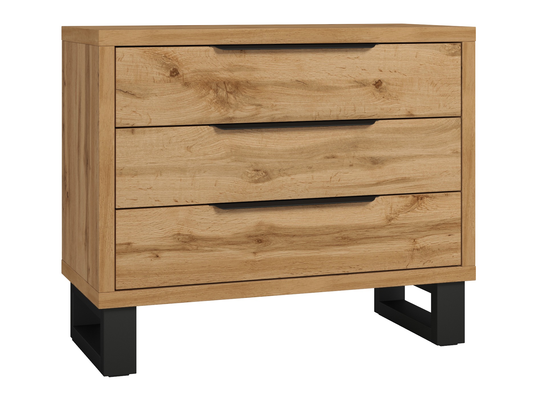 Cómoda Avicavu 124 (Roble wotan + Negro)
