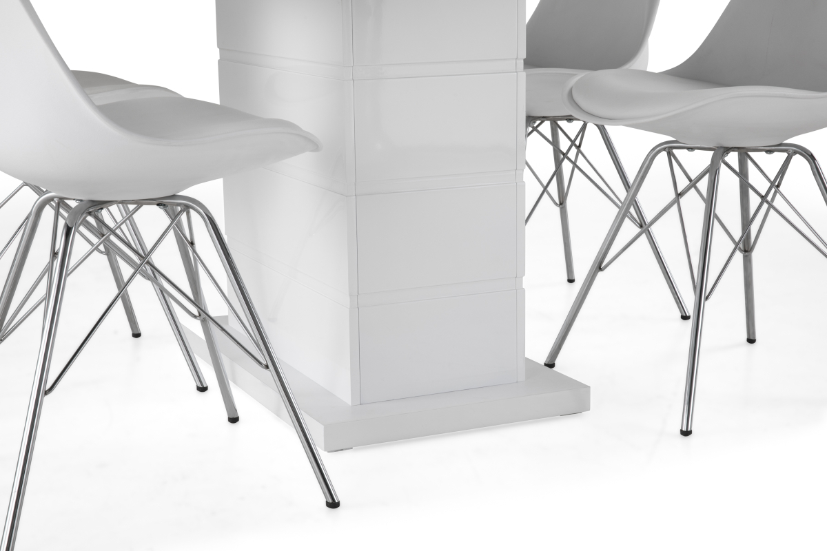 Conjunto de comedor Scandinavian Choice 609 (Blanco + Plata)