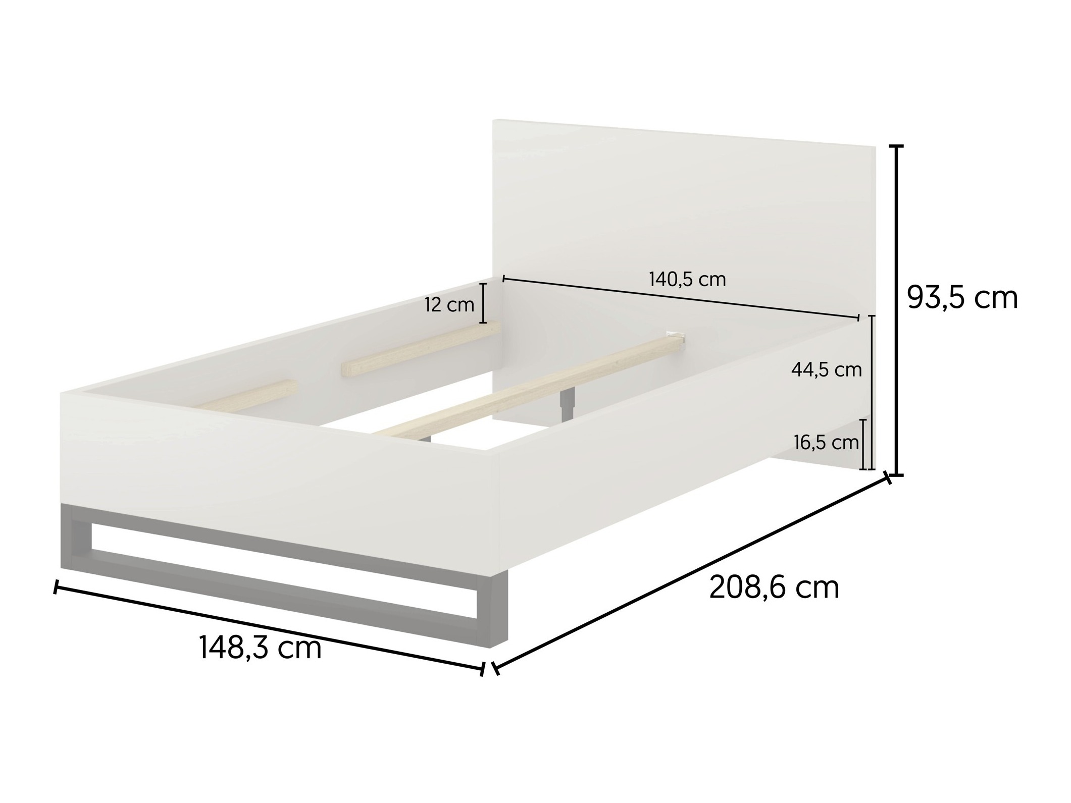 Cama Avicavu 118 (Roble wotan + Negro)