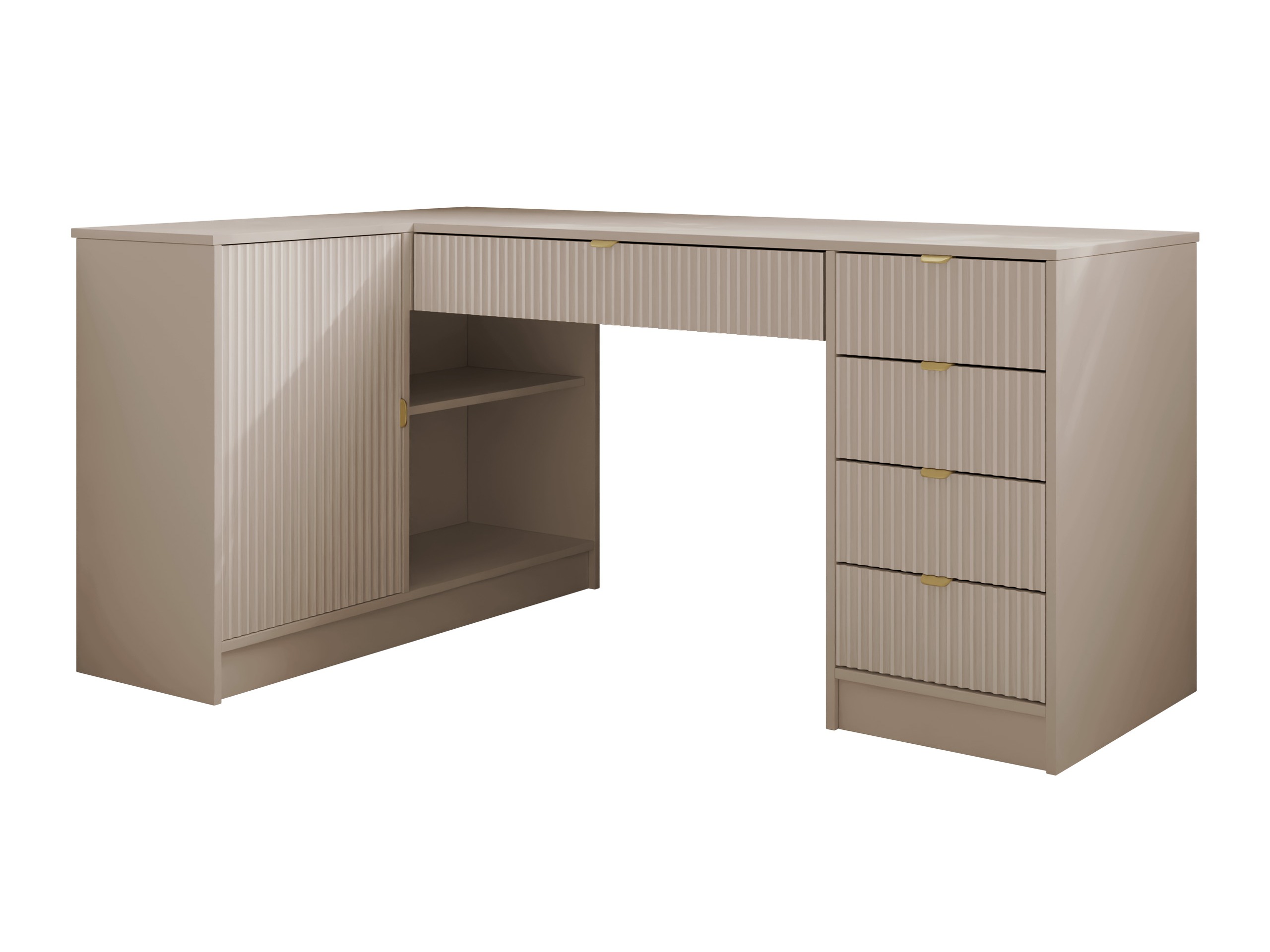 Mesa de ordenador esquinera Comfivo Papilio II (Beige)