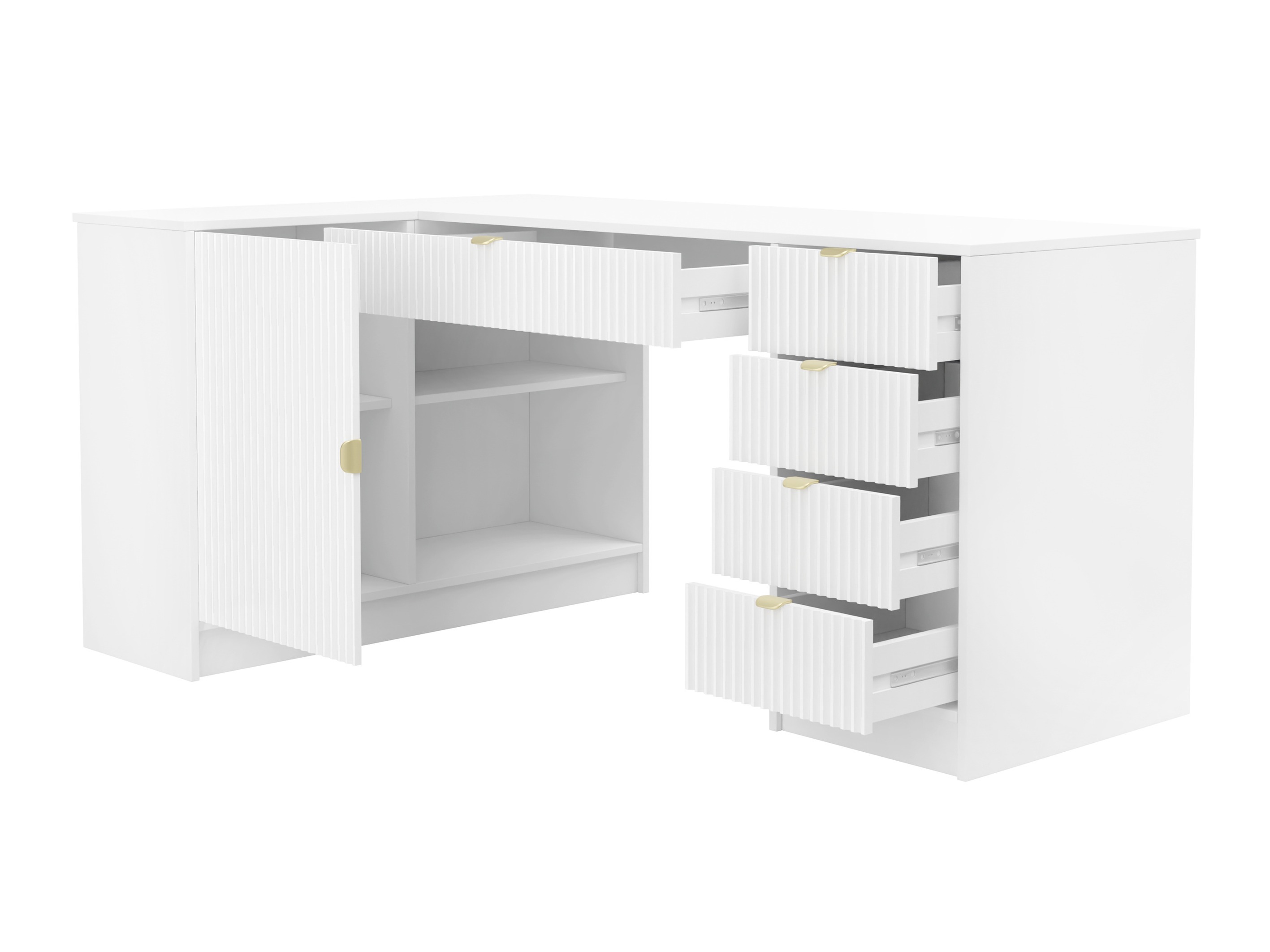 Mesa de ordenador esquinera Comfivo Papilio II (Beige)