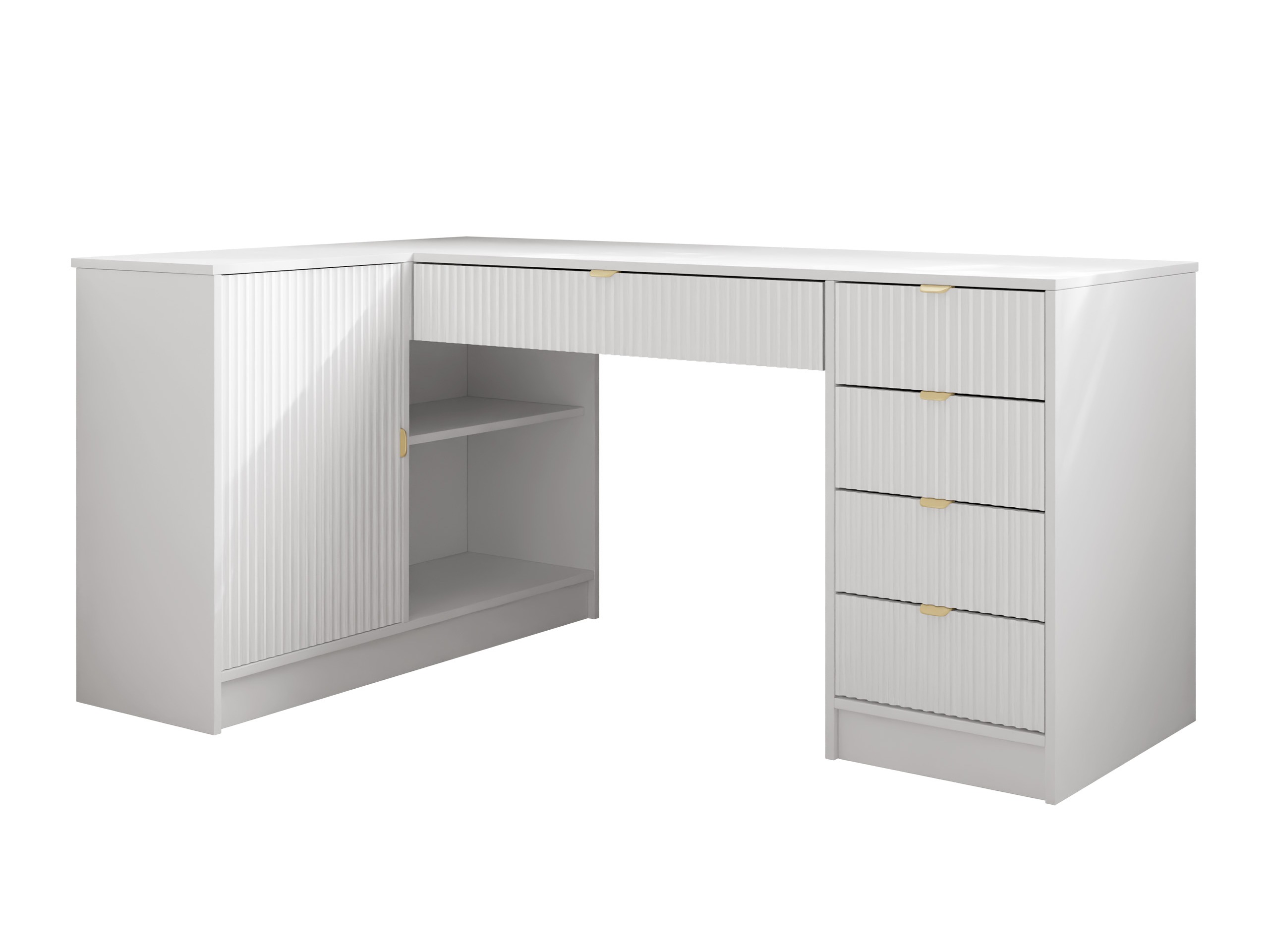 Mesa de ordenador esquinera Comfivo Papilio II (Blanco)