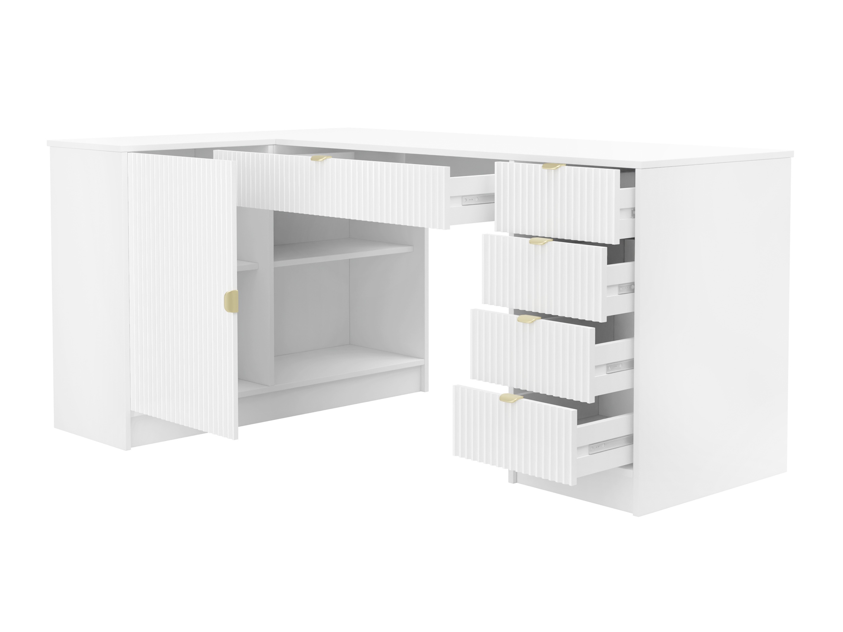 Mesa de ordenador esquinera Comfivo Papilio II (Blanco)