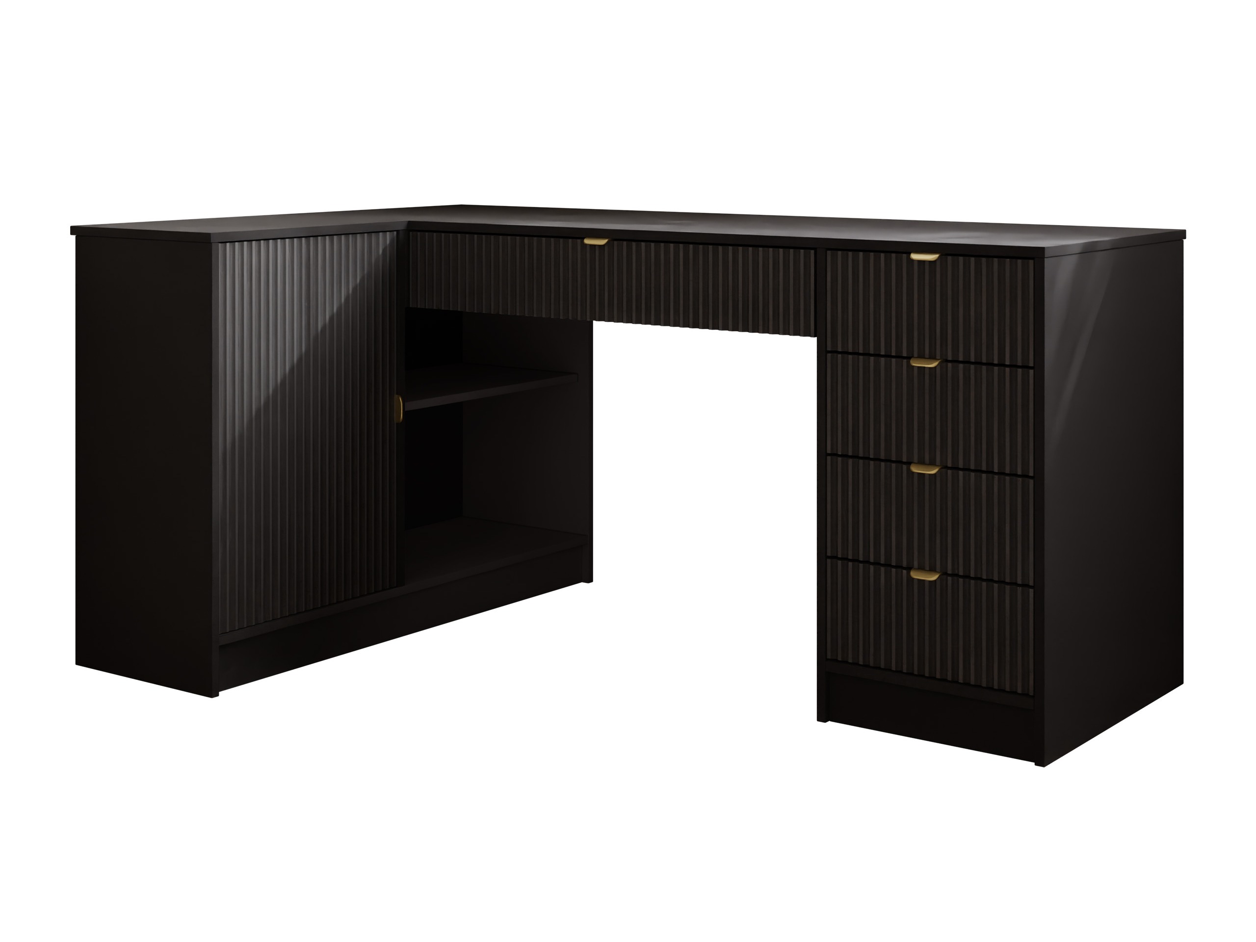 Mesa de ordenador esquinera Comfivo Papilio II (Negro)