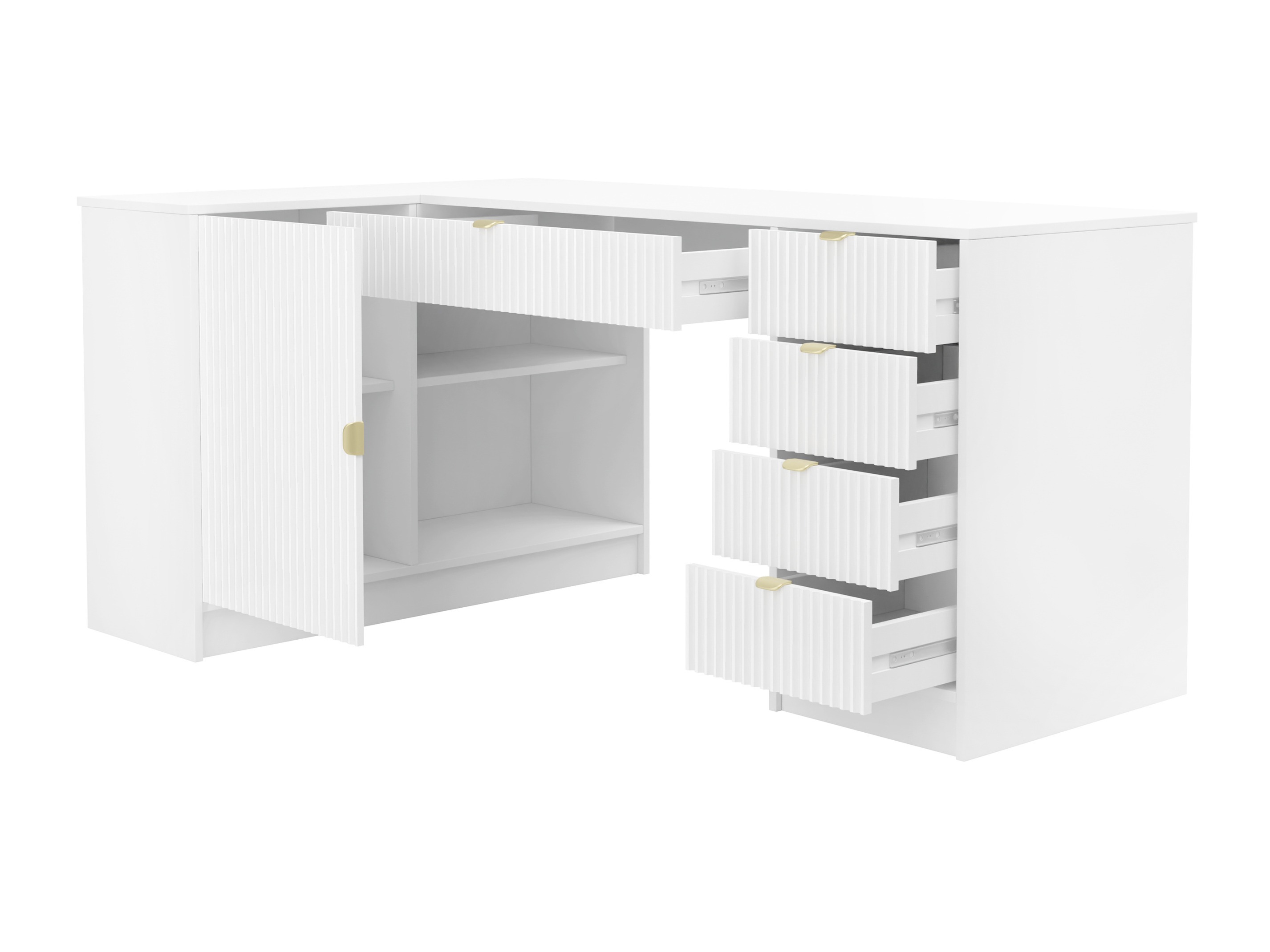 Mesa de ordenador esquinera Comfivo Papilio II (Negro)