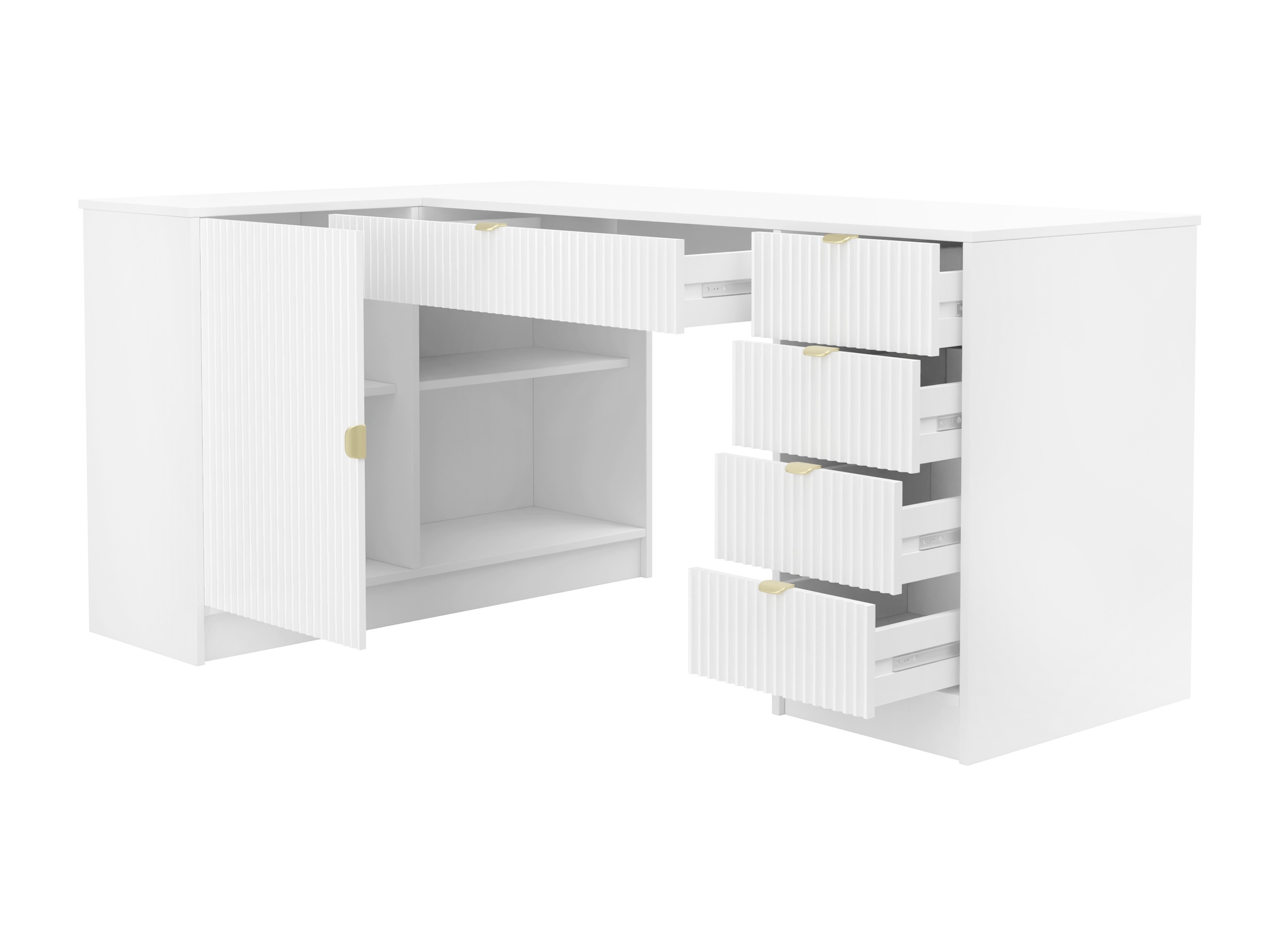 Mesa de ordenador esquinera Comfivo Papilio II (Nogal)