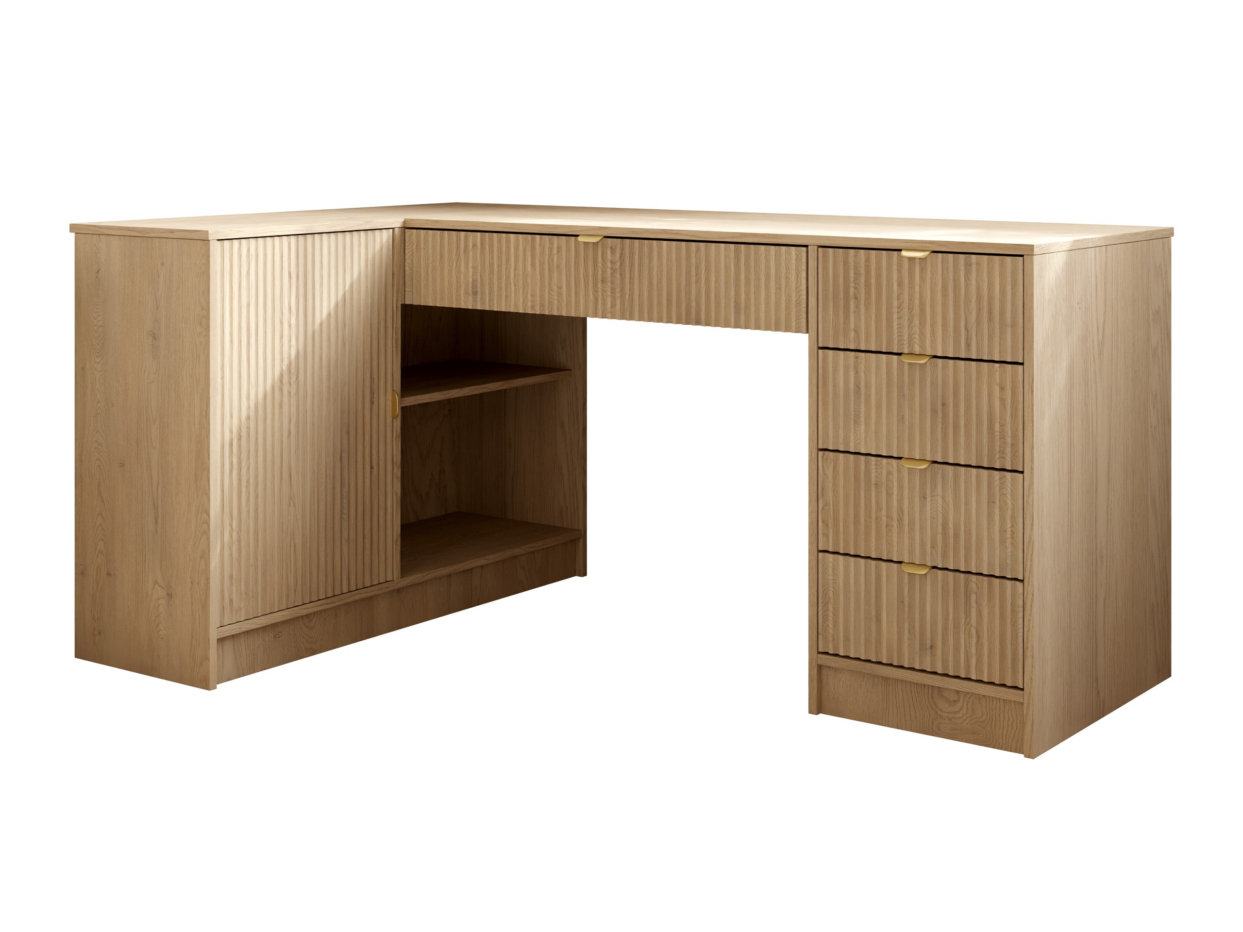Mesa de ordenador esquinera Comfivo Papilio II (Roble)
