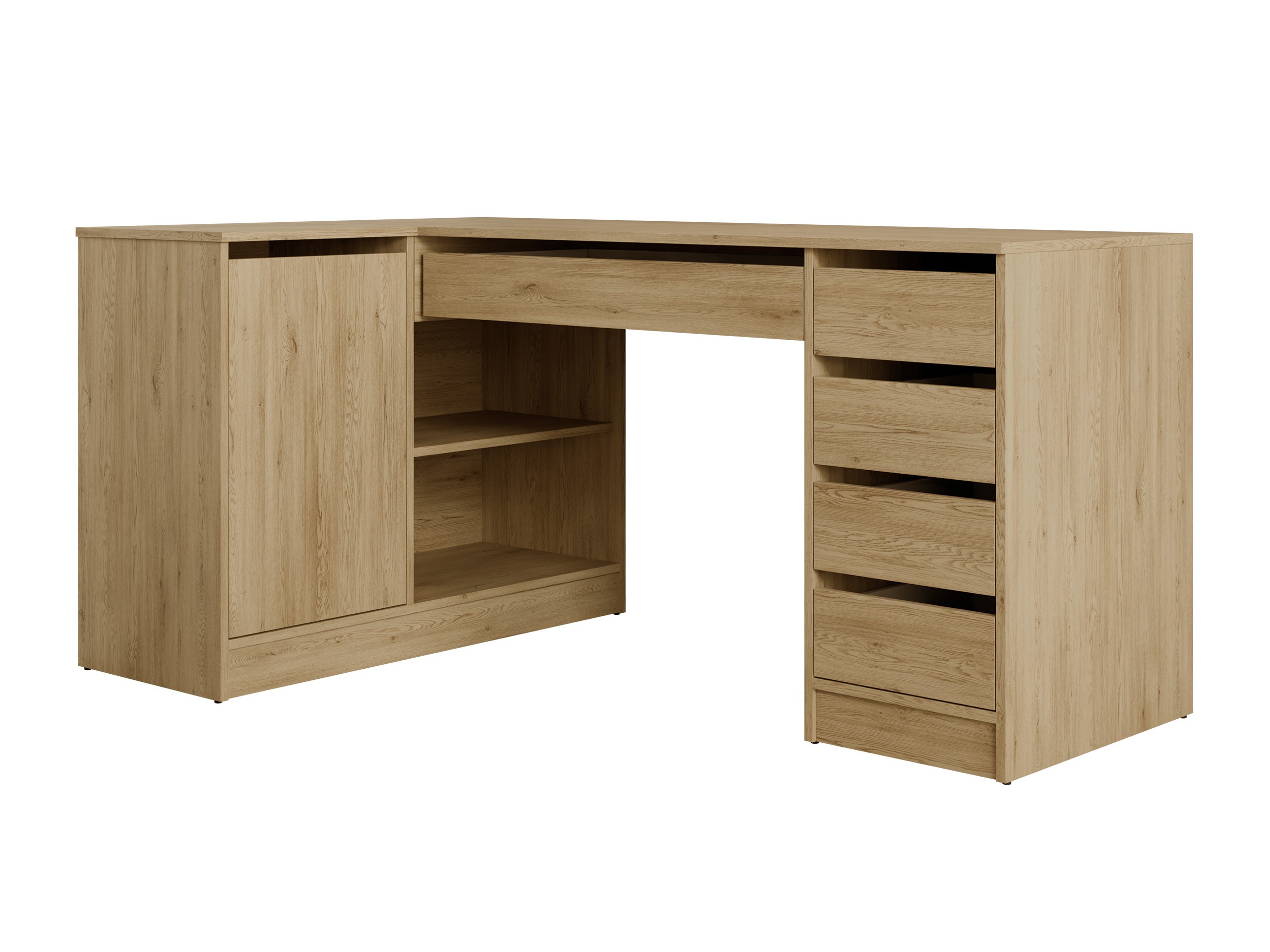 Mesa de ordenador esquinera Comfivo Terros III (Roble)